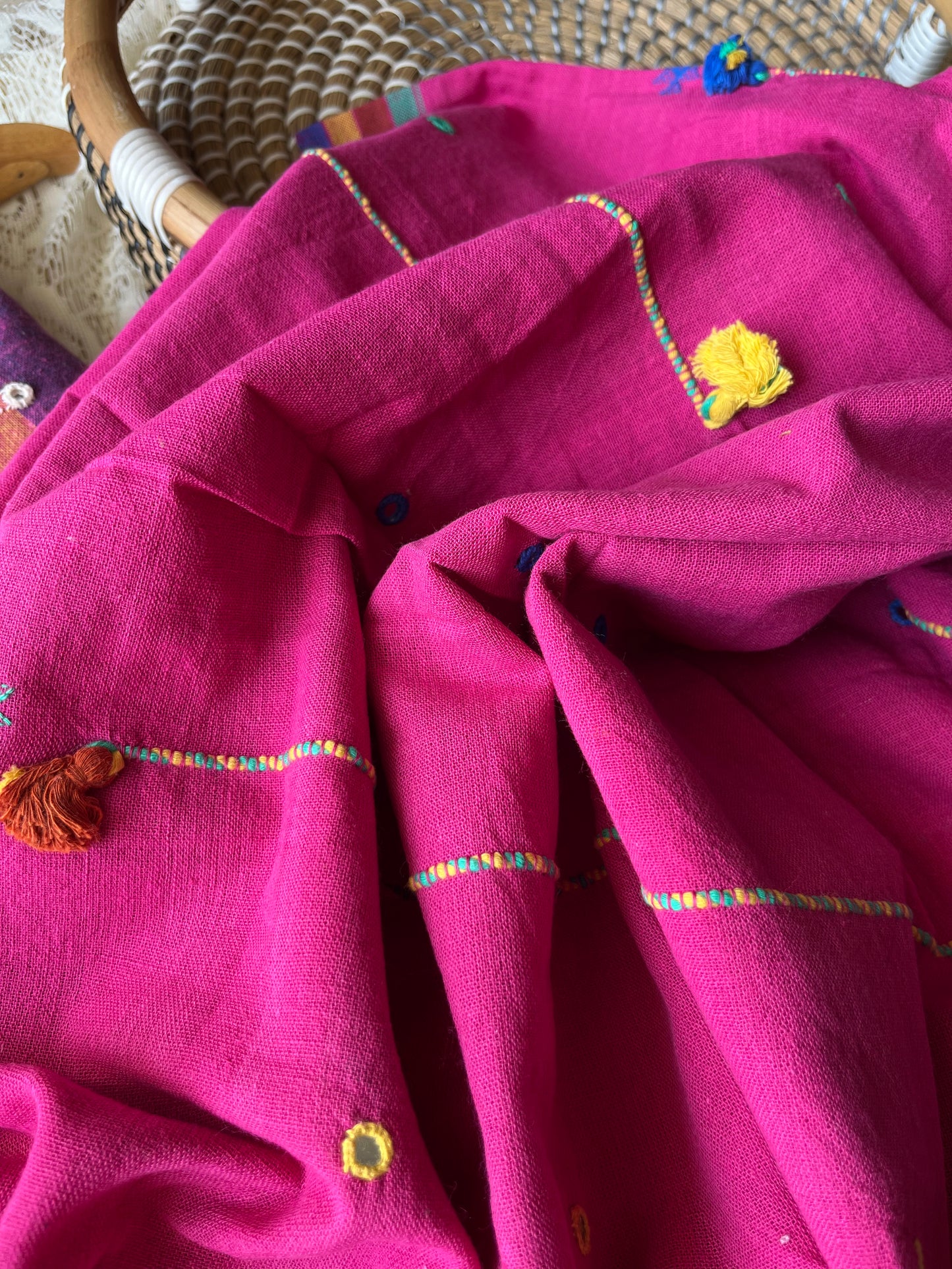 Handwoven organic kala Cotton kurta bottom dupatta