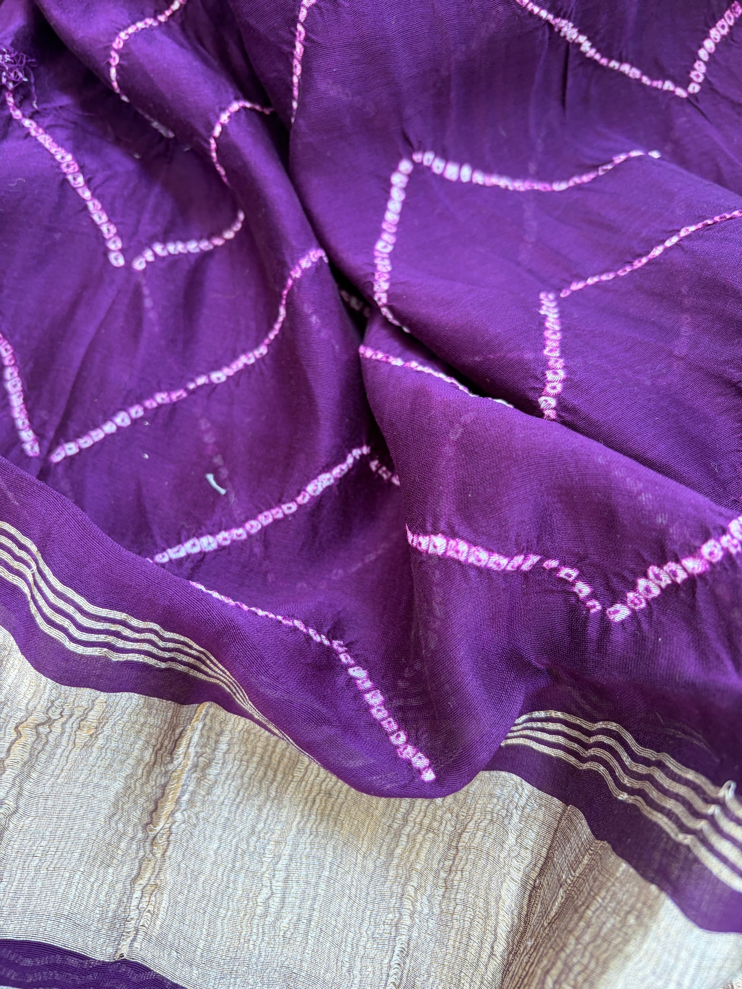 Bandhani Chanderi silk Dupatta