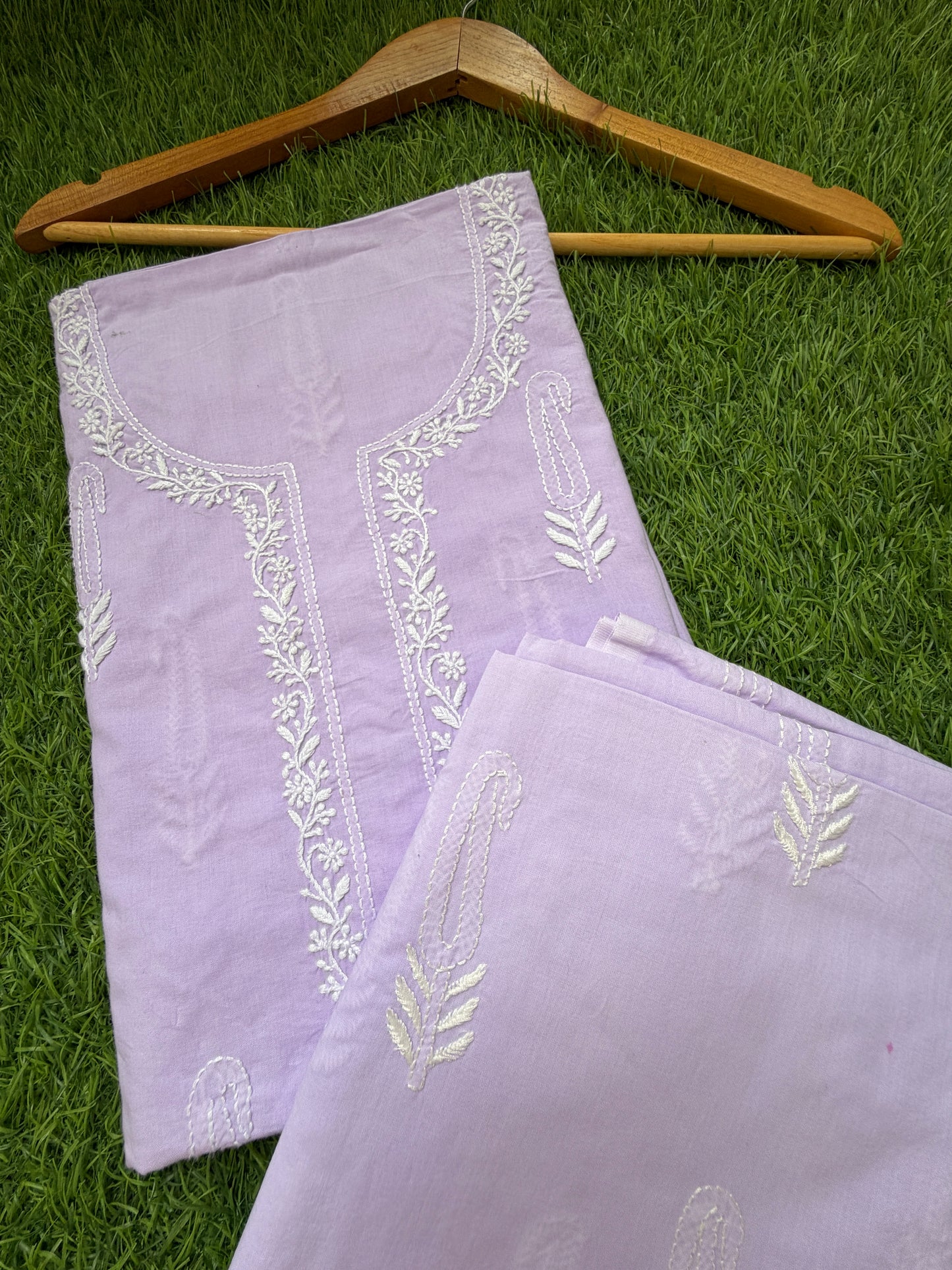 Cotton chikan kurta bottom