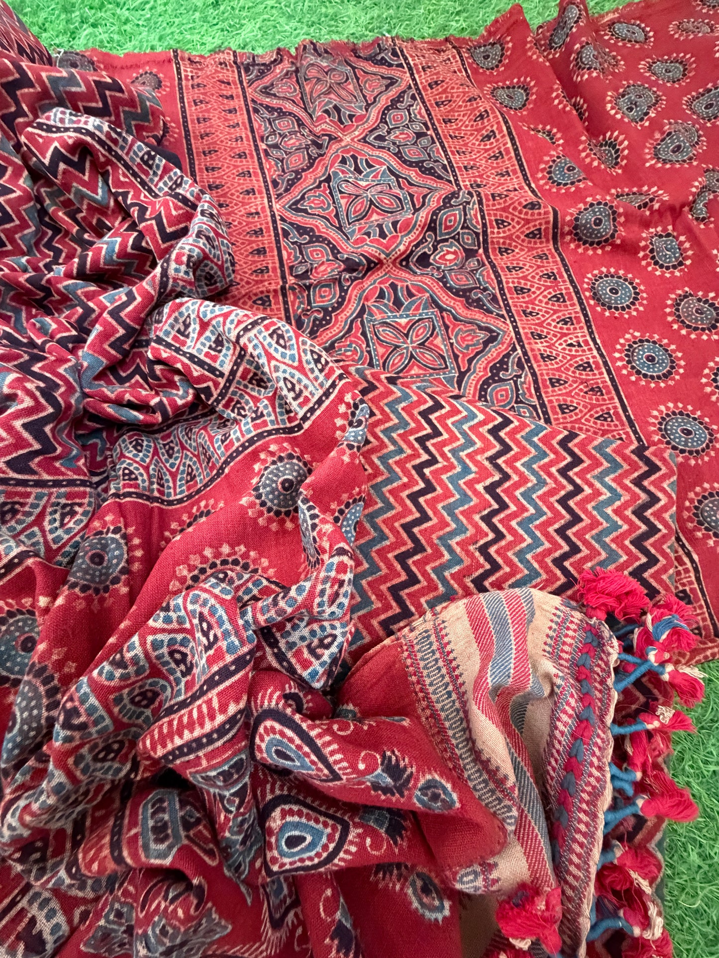 Kala Cotton Ajrakh Kurta bottom and dupatta