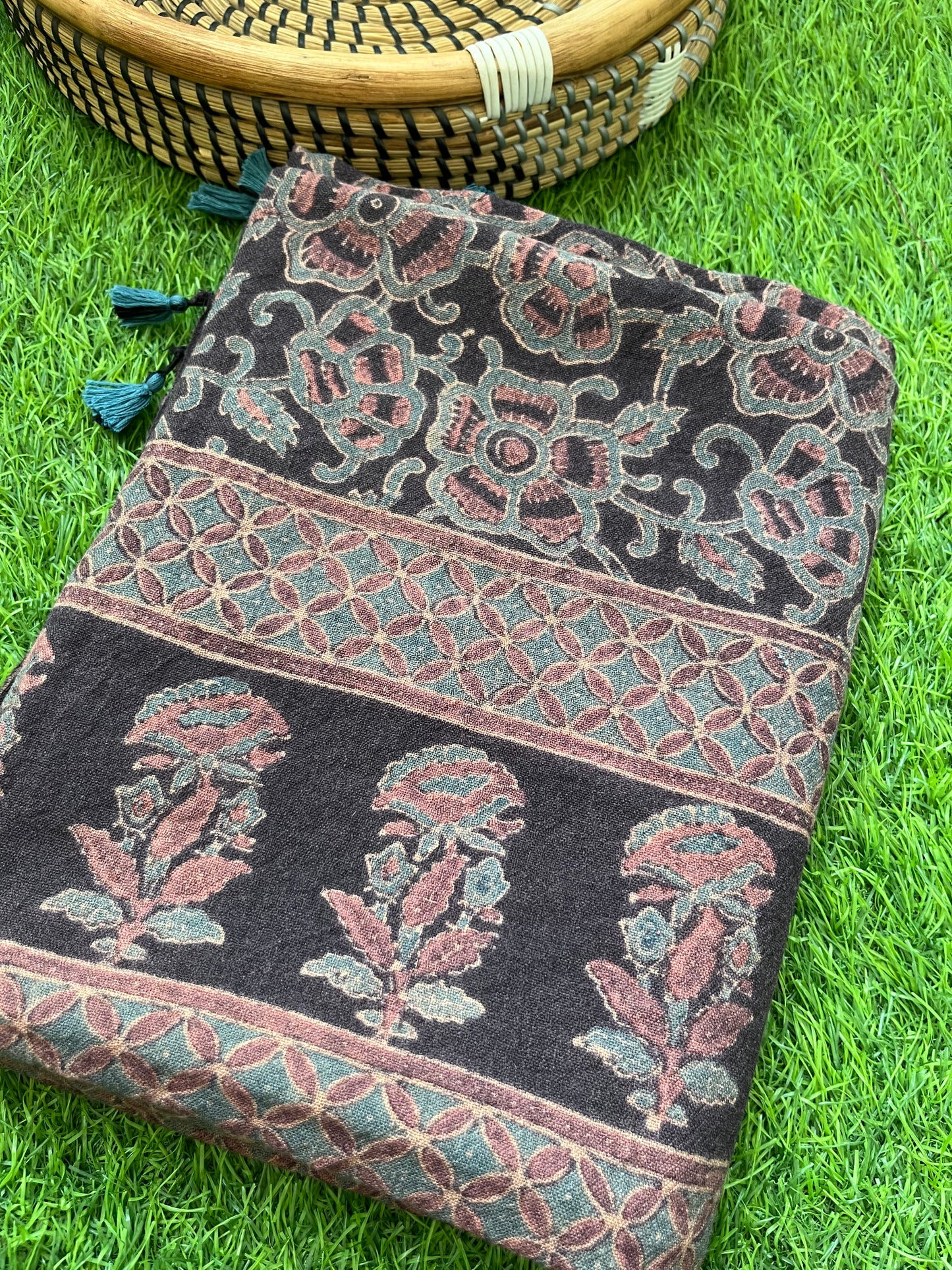 Handwoven ajrakh shawl