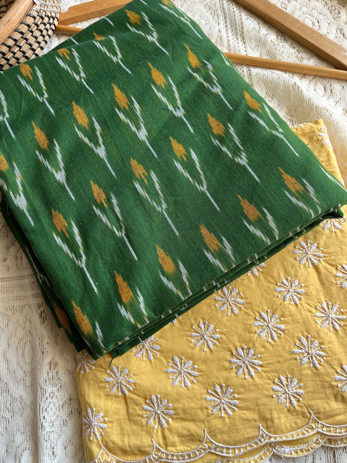 Cotton kurta fabric chikankari Bottom