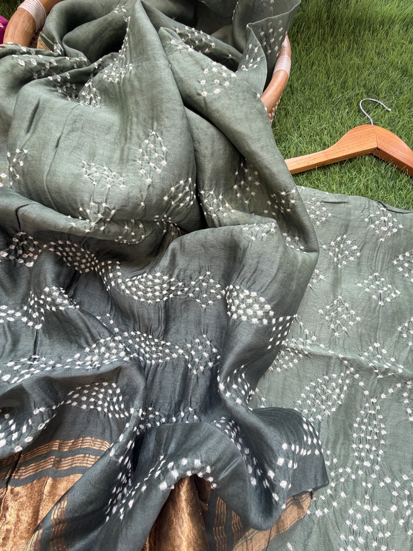 Chanderi Bandhani kurta dupatta