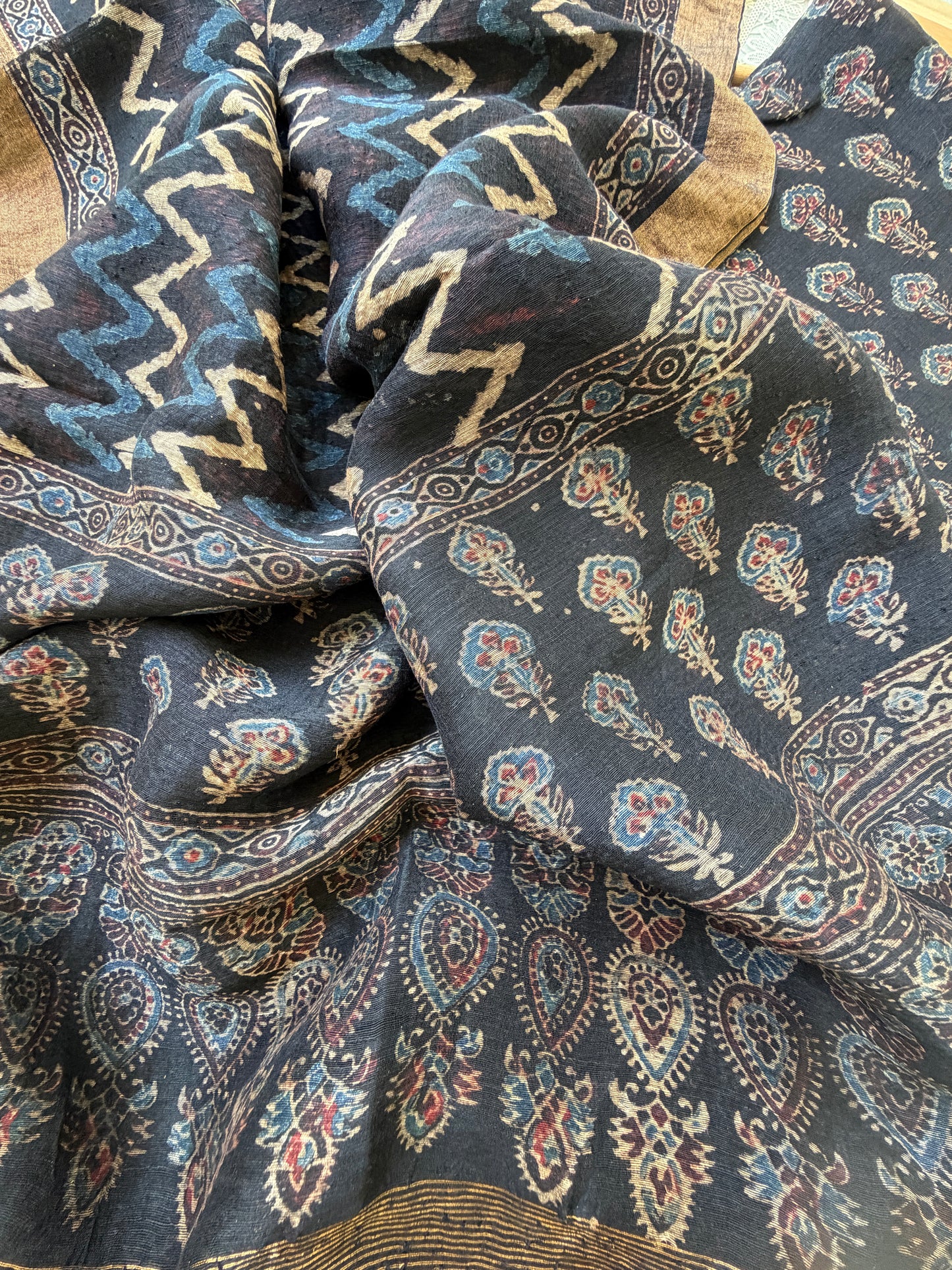 Linen Ajrakh Kurta and dupatta