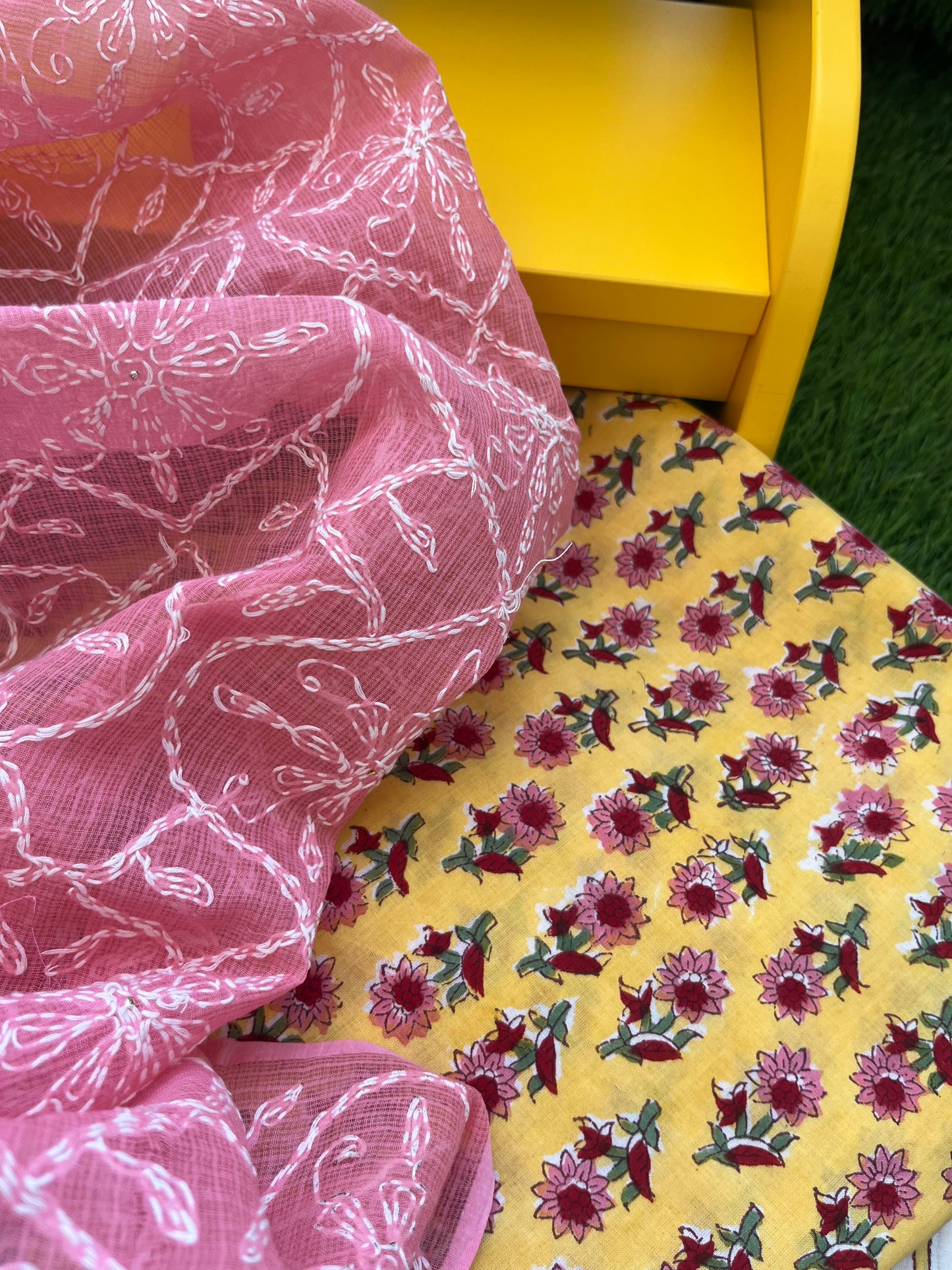 Chikankari Dupatta cotton Fabric