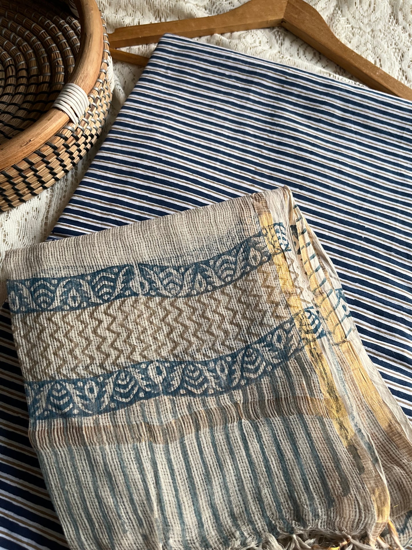 Cotton kurta bottom Kota Doria dupatta