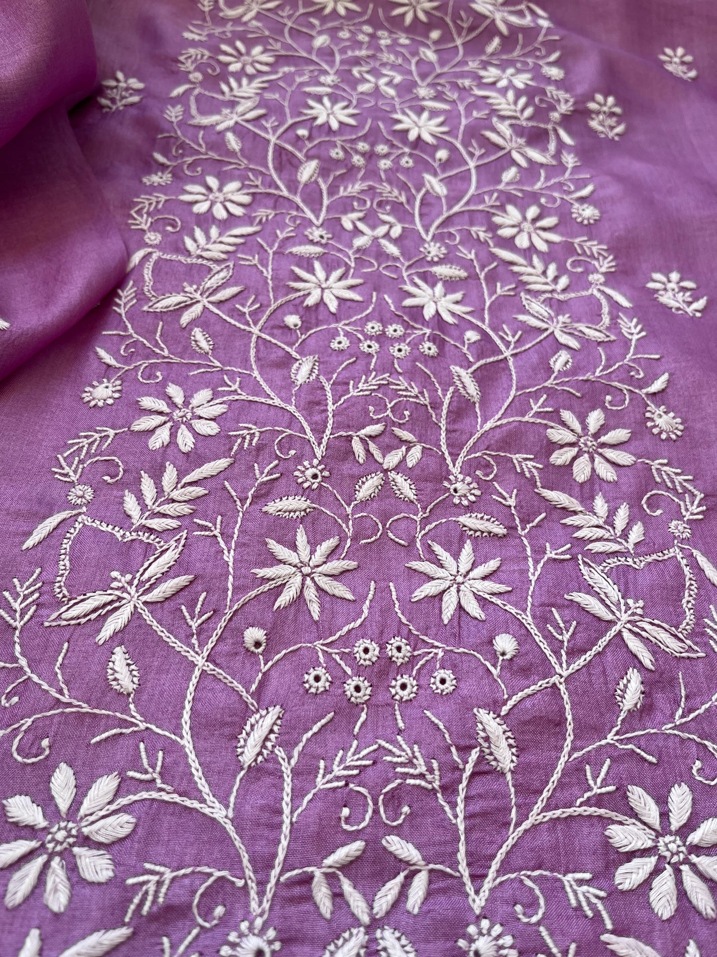 Tussar Silk Chikankari kurta Dupatta