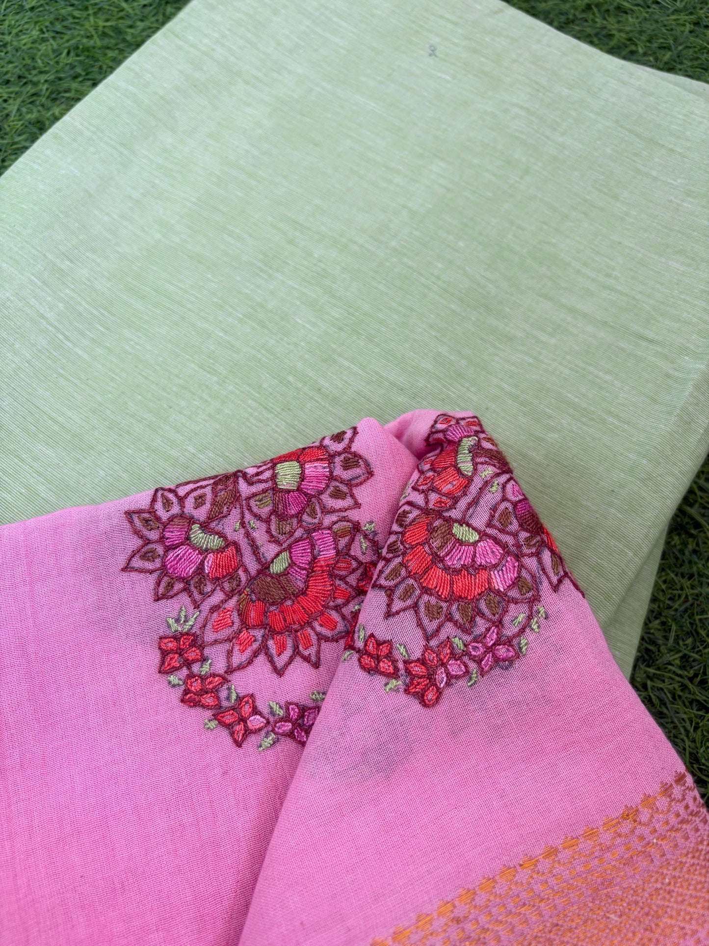 Mangalgiri Cotton kurta bottom kashmiri work dupatta