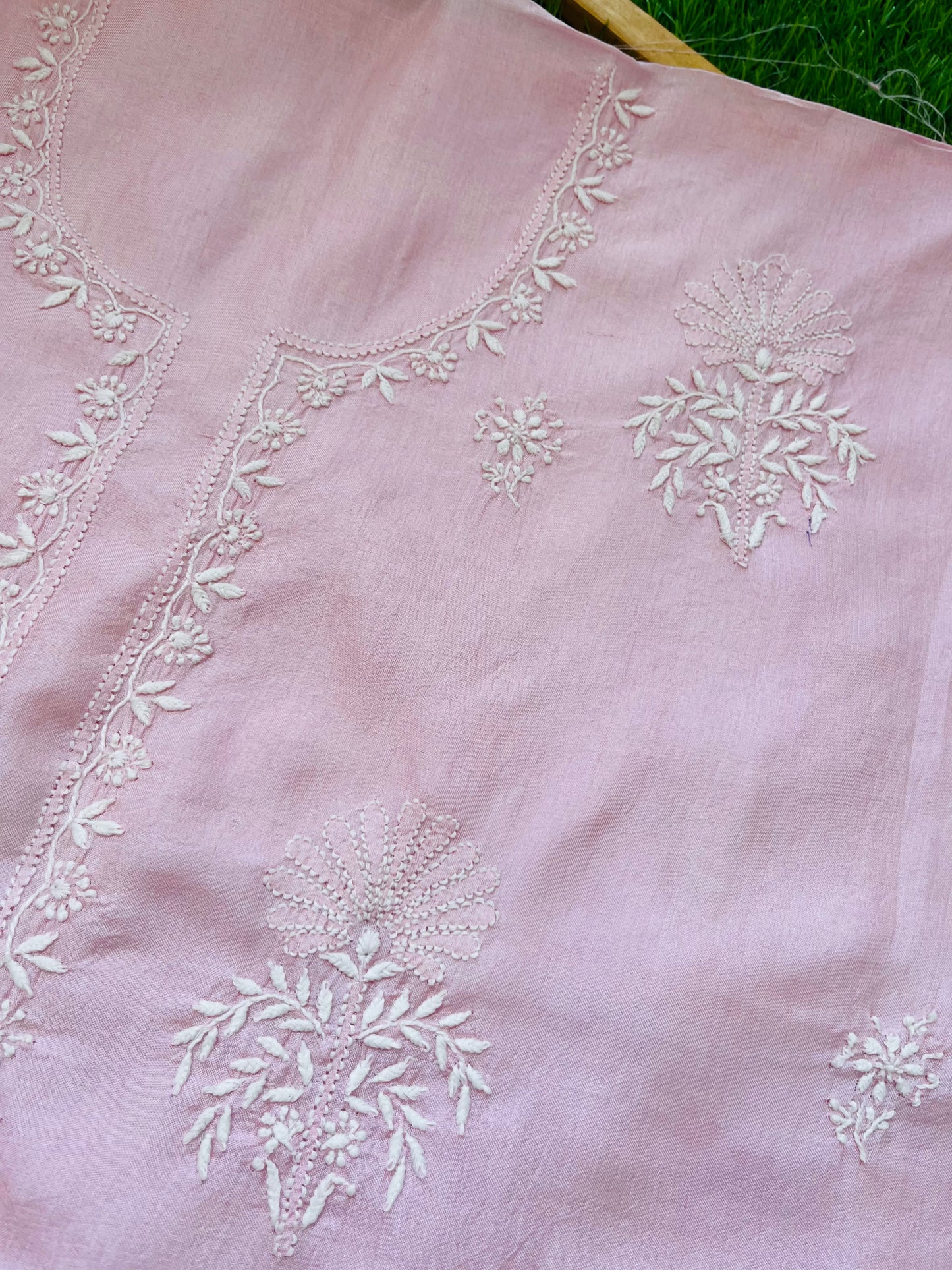 Tussar Silk Chikankari kurta Dupatta