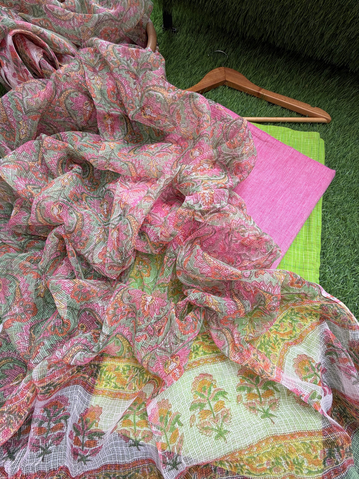 Mangalgiri kurta bottom fabric kota dupatta