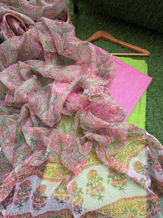 Mangalgiri kurta bottom fabric kota dupatta