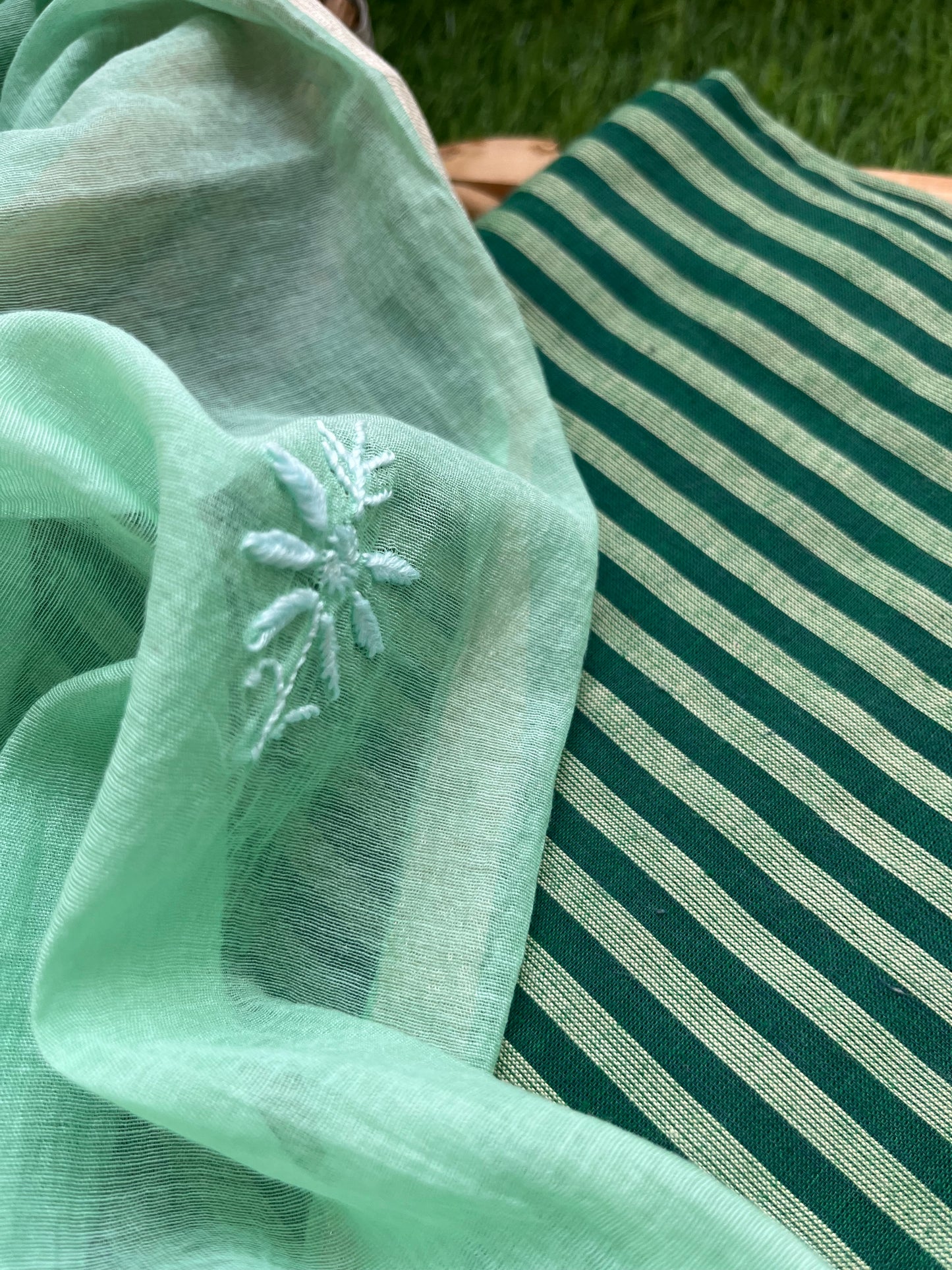 Chanderi Chikankari Dupatta cotton Fabric