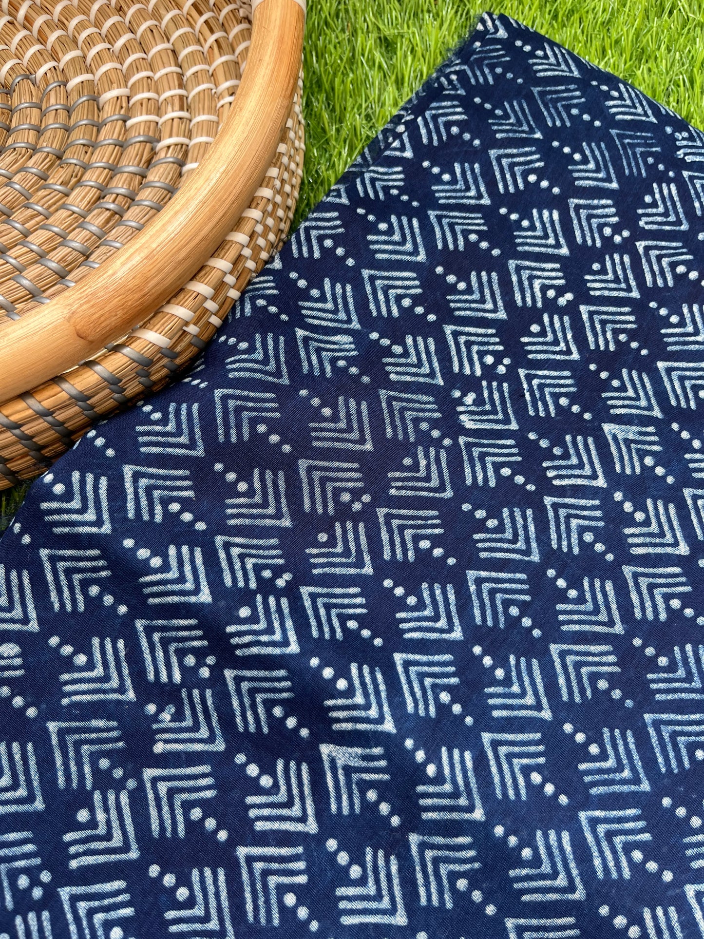 Chanderi indigo fabric