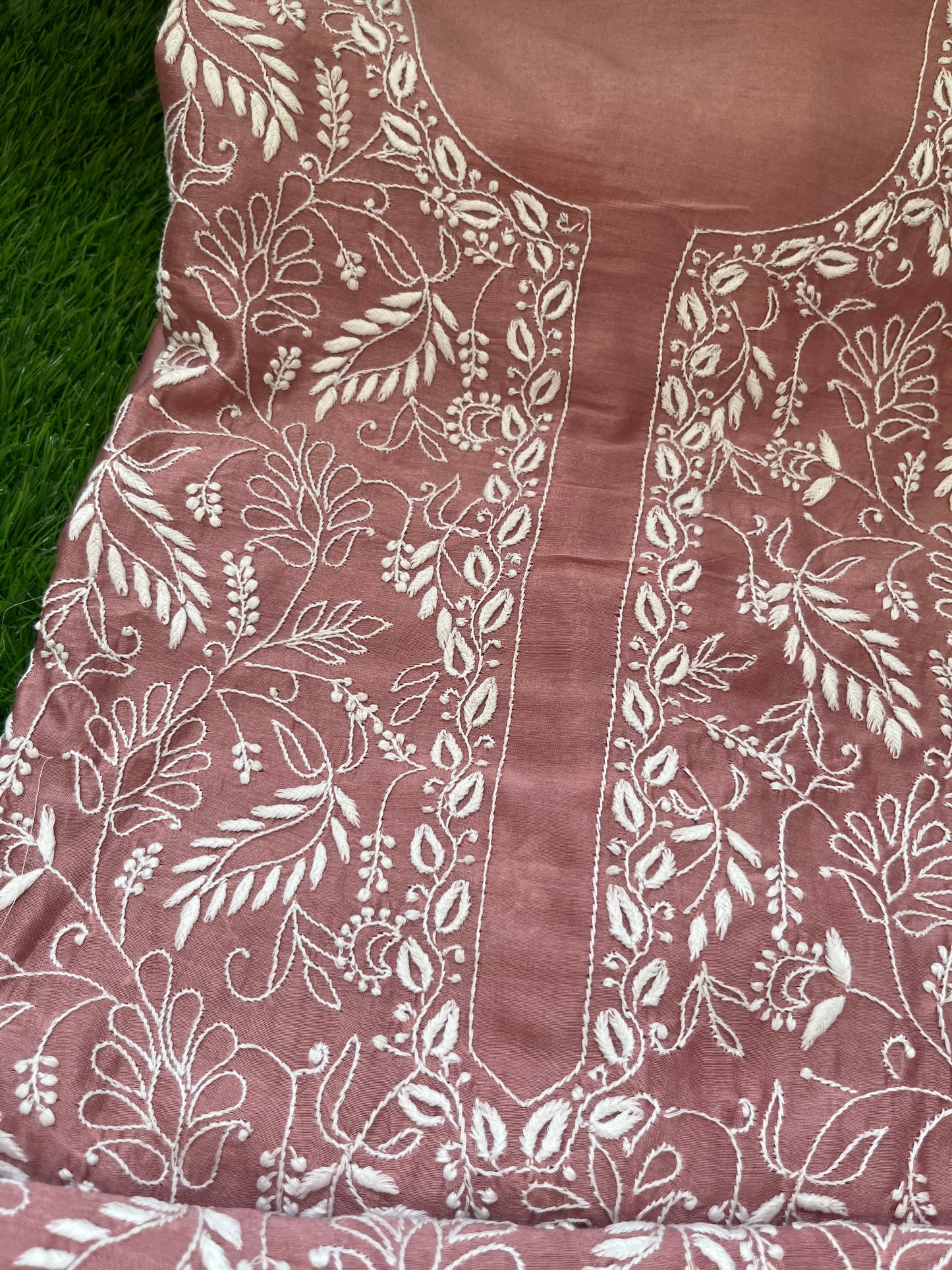 Chanderi chikankari kurta