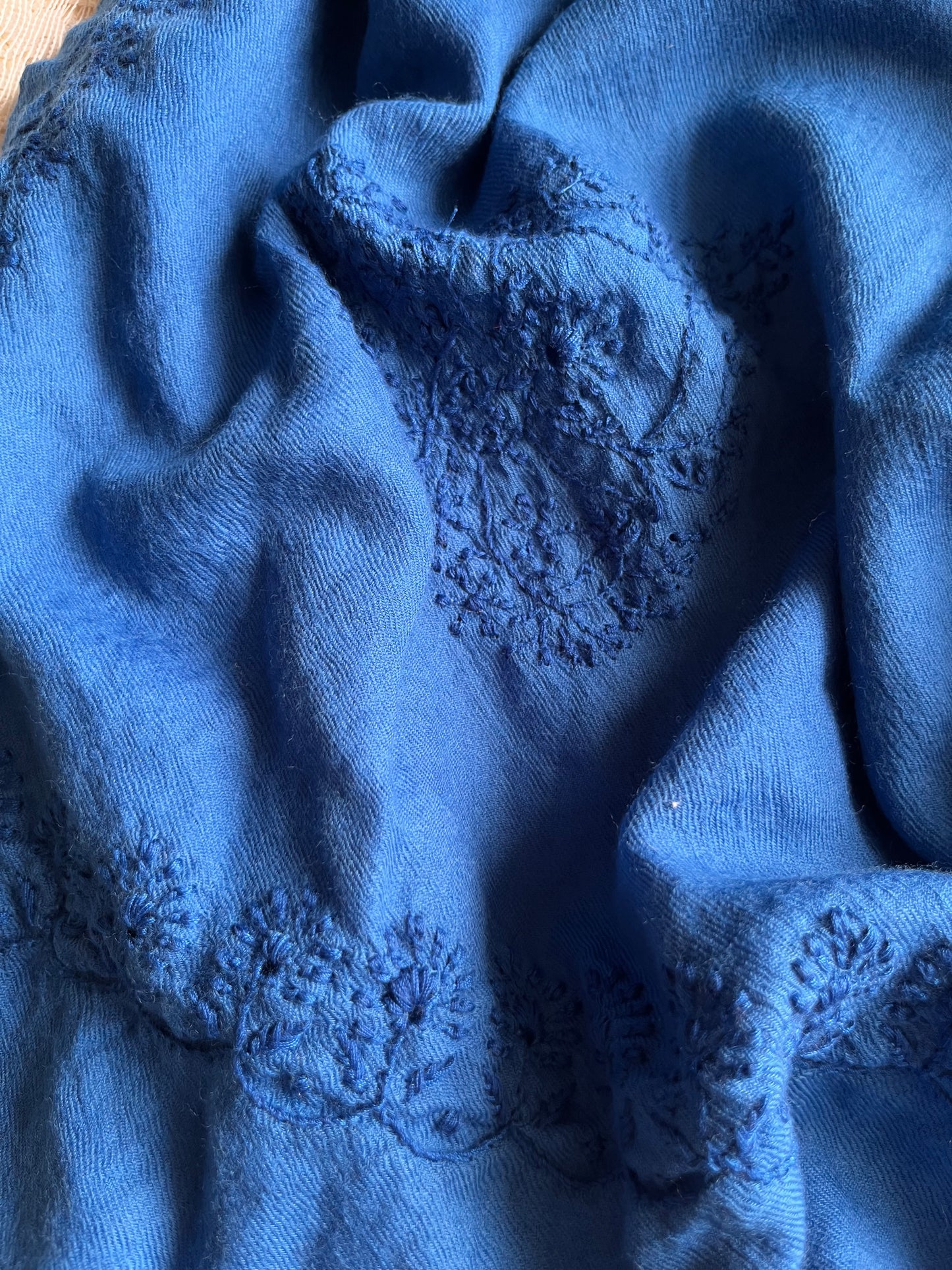 Pure wool chikankari shawl