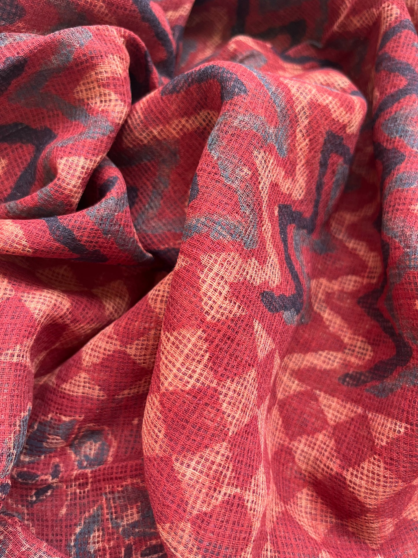 Ajrakh cotton Kurta and kota doria dupatta