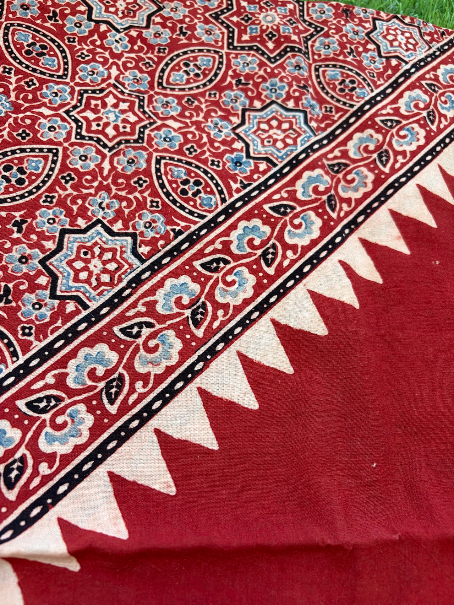 Cotton Ajrakh patterned fabric