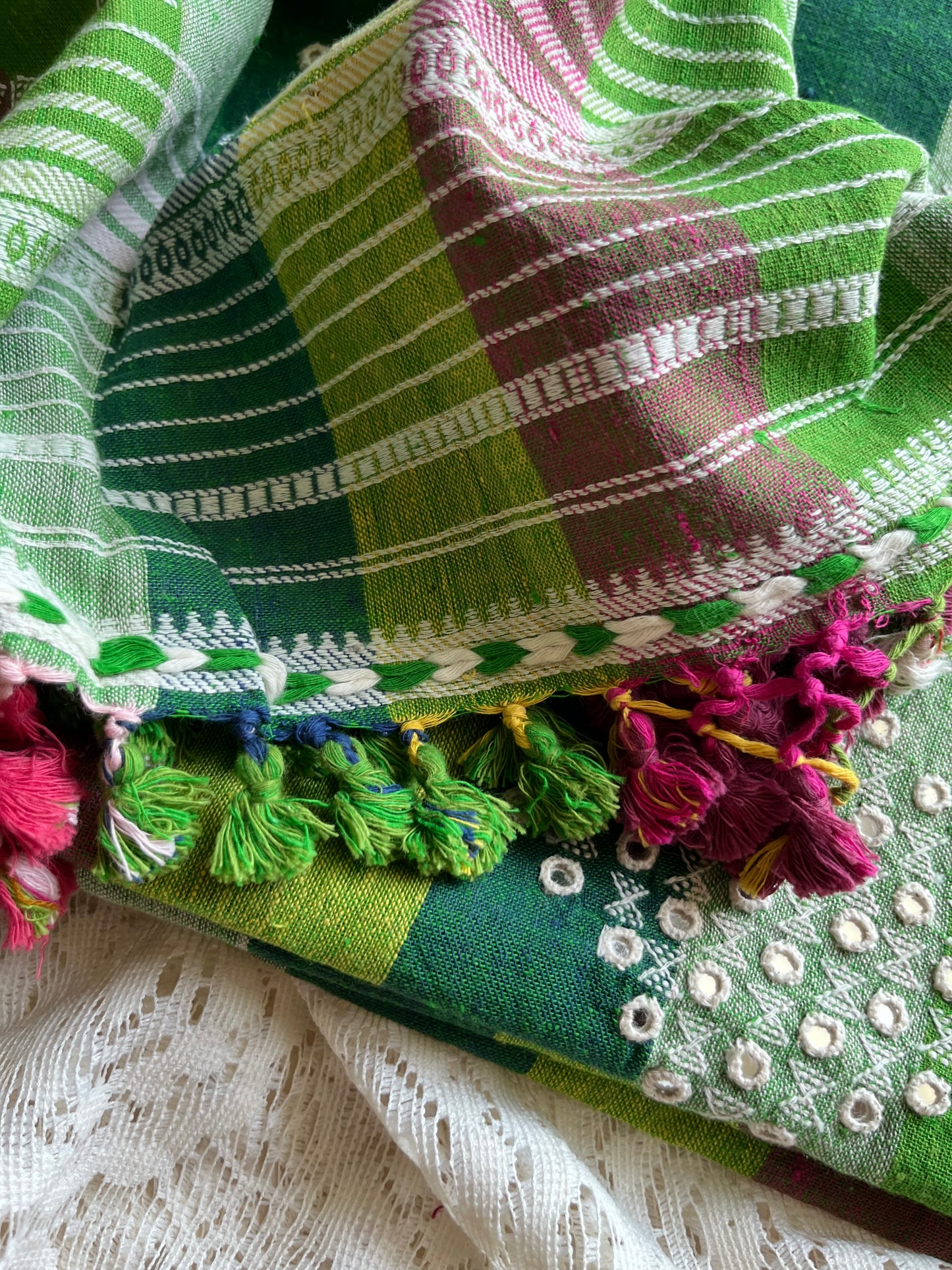 Handwoven organic kala Cotton kurta bottom stole