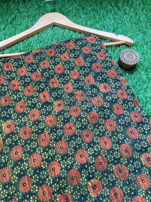 Ajrakh Chanderi fabric