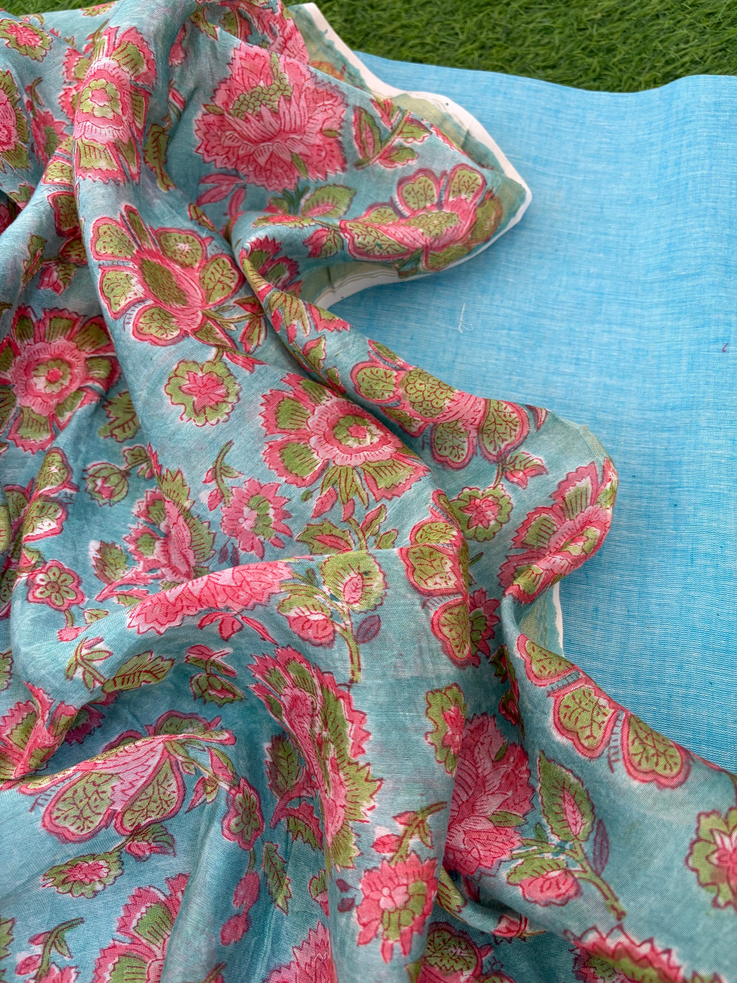 Mangalgiri kurta bottom fabric chanderi dupatta