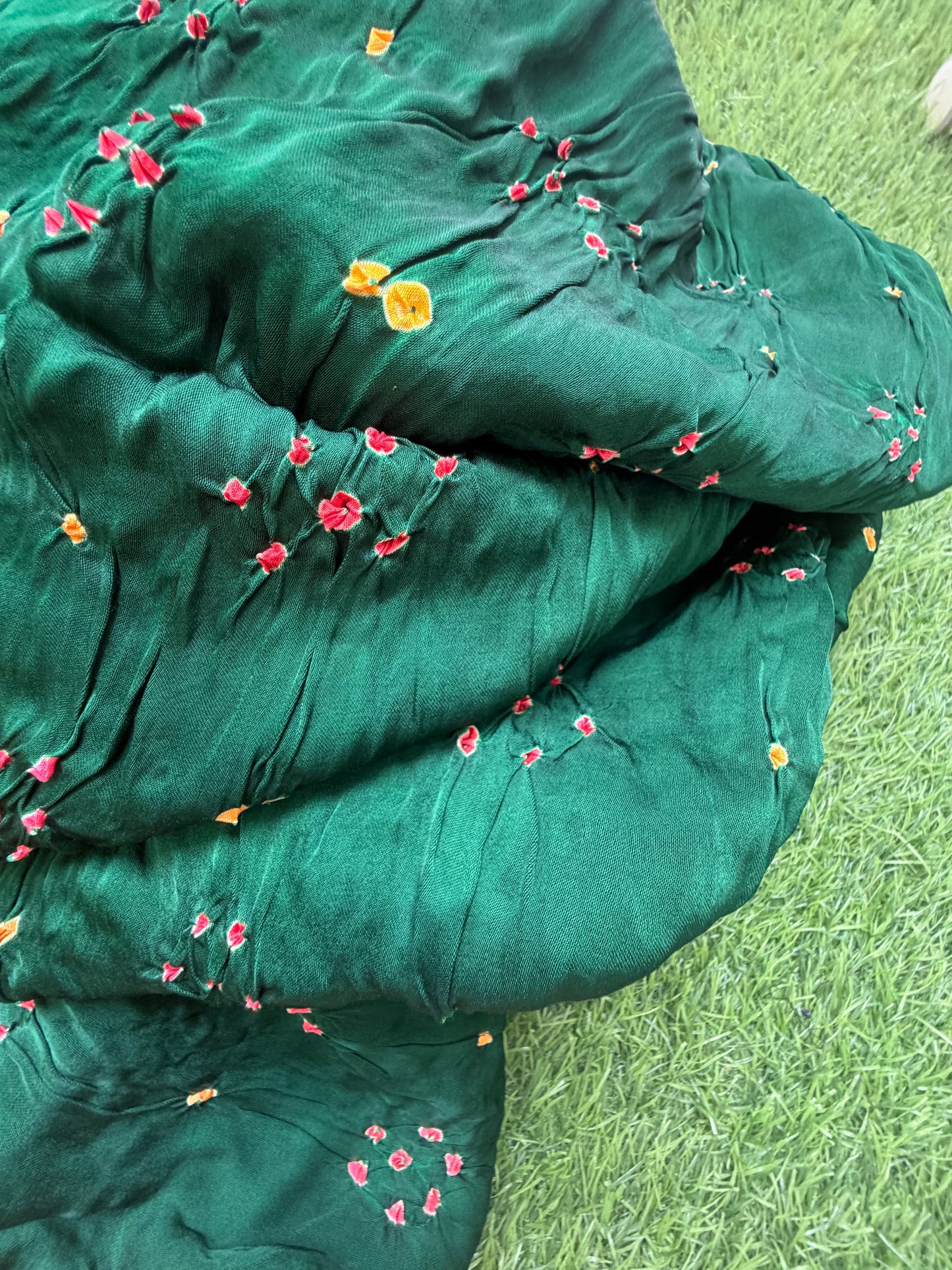 Modal silk bandhani fabric