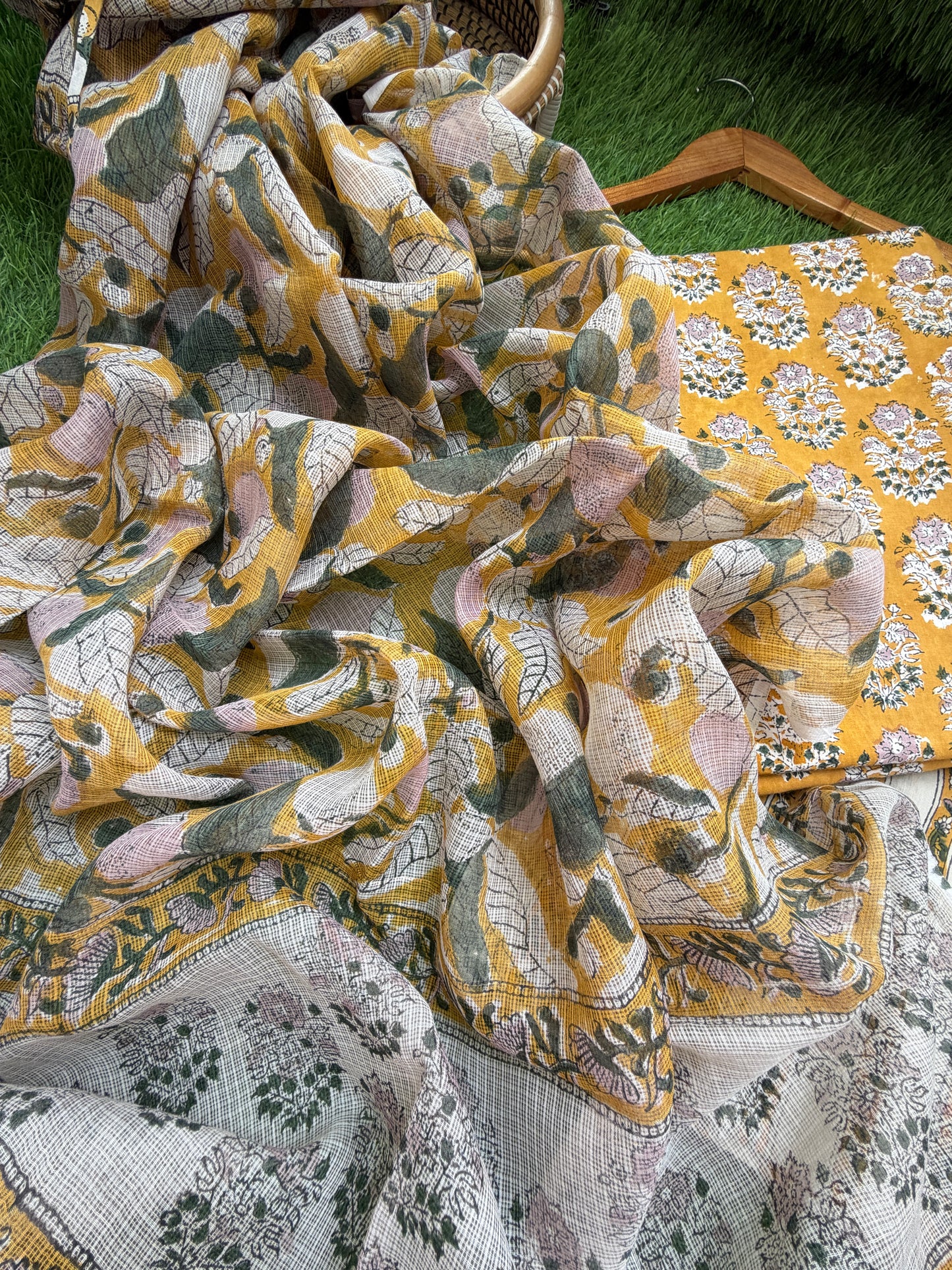 Cotton kurta bottom fabric kota dupatta
