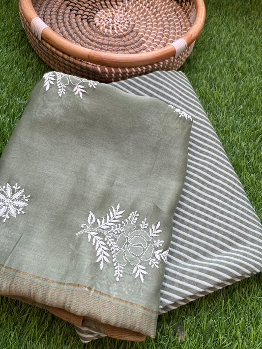 Jaamdani kurta chanderi dupatta