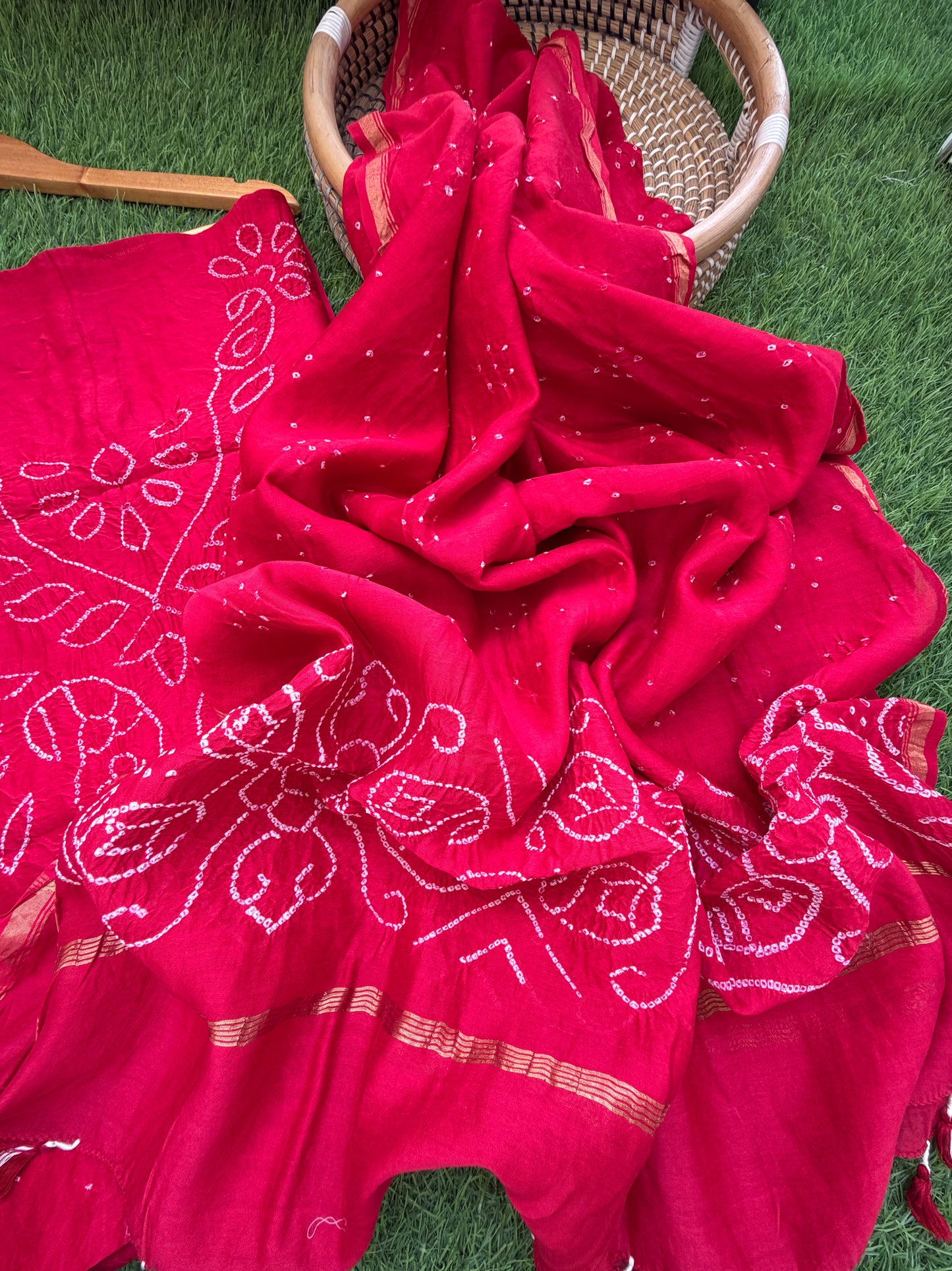 Chanderi Bandhani kurta dupatta