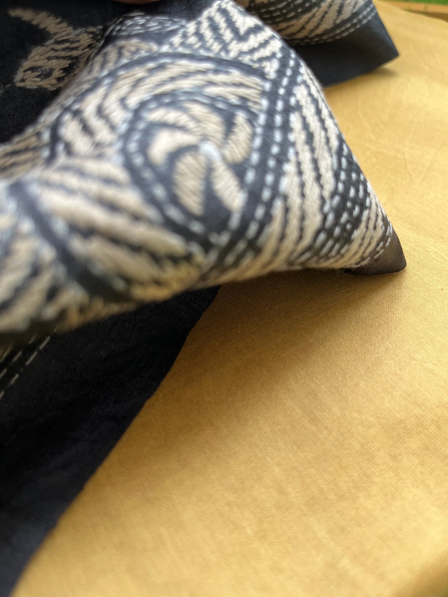 Silk Kantha Dupatta with chanderi silk kurta Bottom fabric