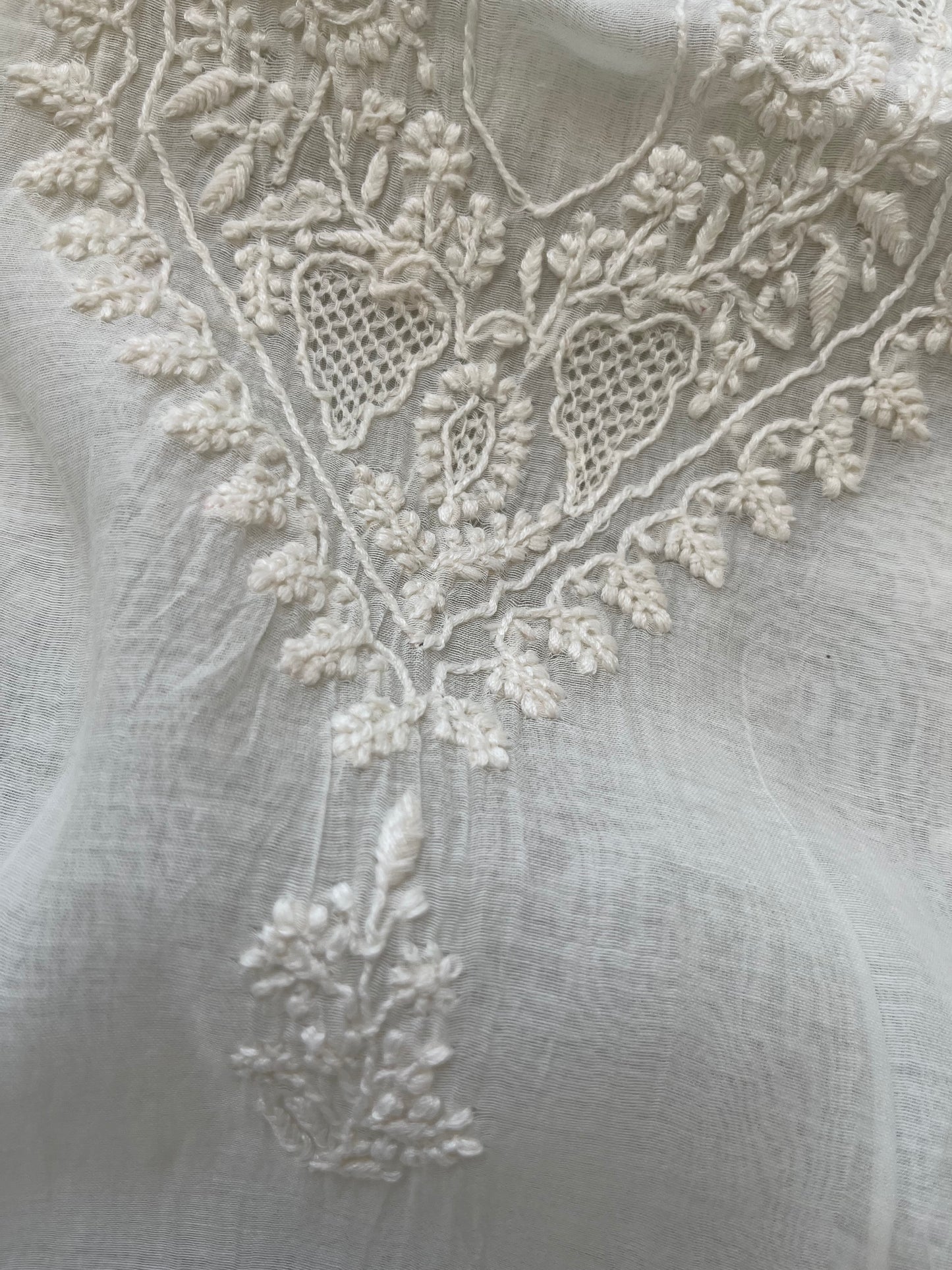 Chanderi chikankari kurta