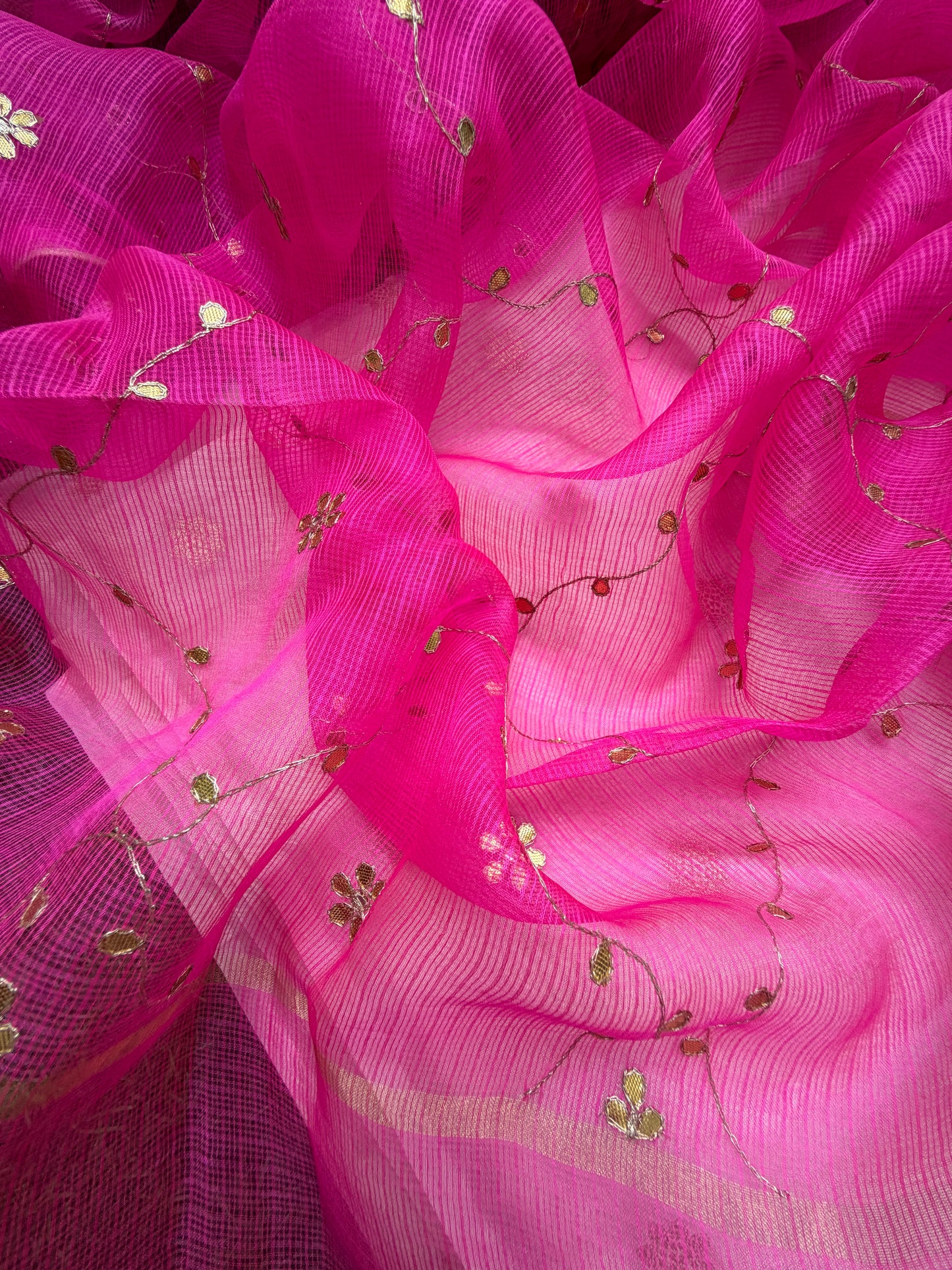 त्योहार :kota silk gota patti Dupatta with plain chanderi banarasi booti kurta bottom Fabric
