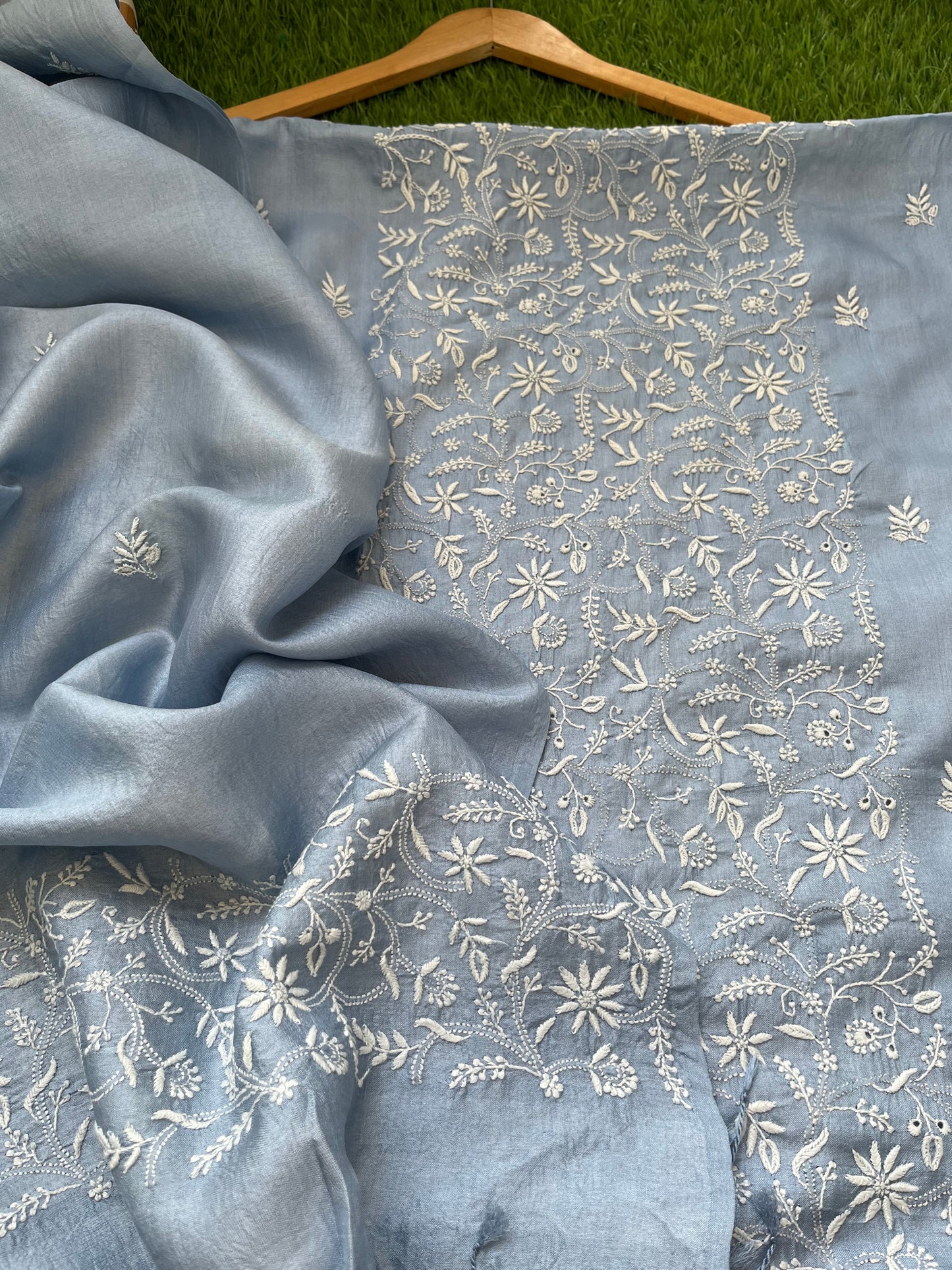 Tussar Silk Chikankari kurta Dupatta