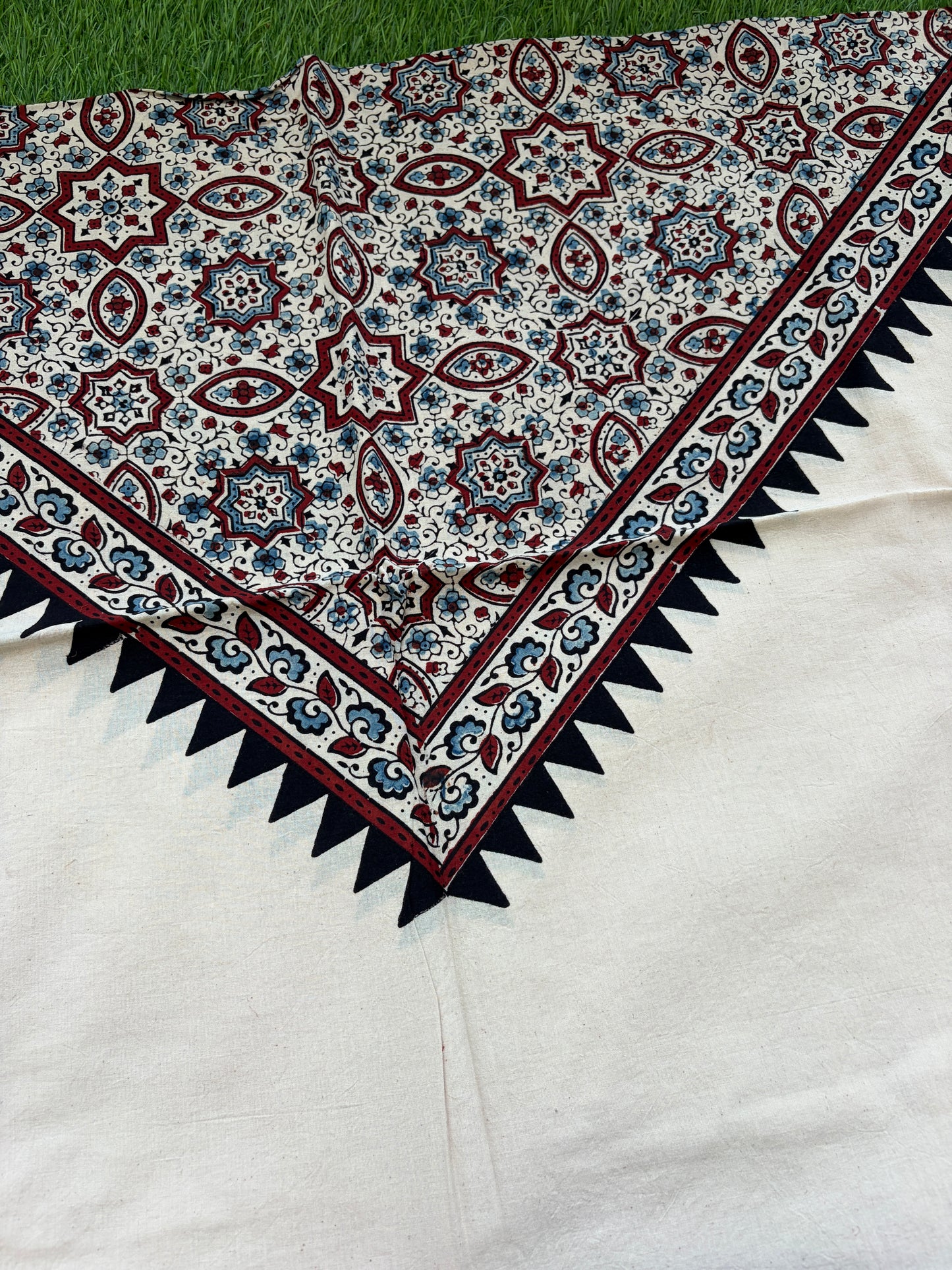 Cotton Ajrakh patterned fabric