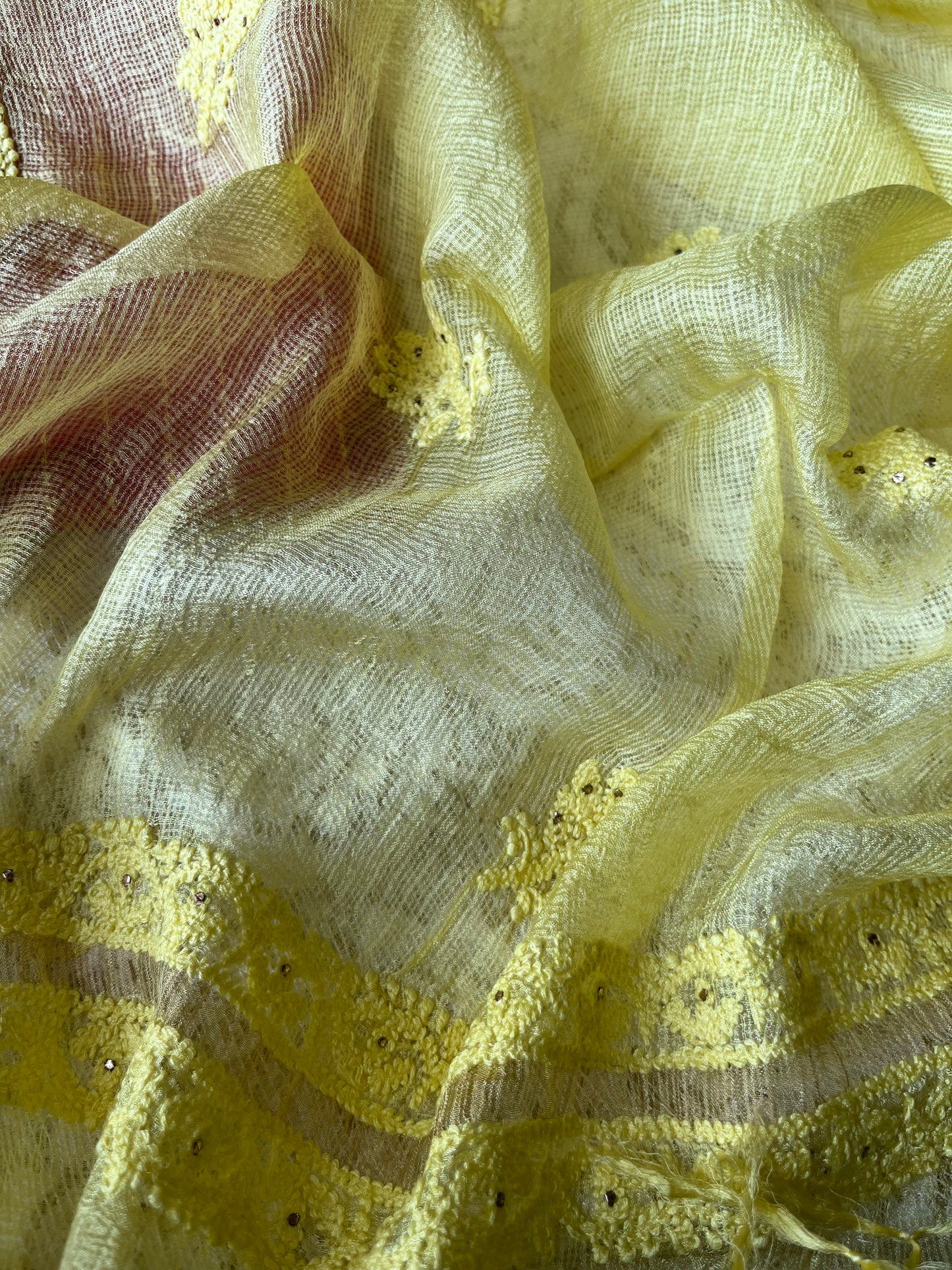 Kota silk chikankari Dupatta Mangalgiri cotton kurta fabric