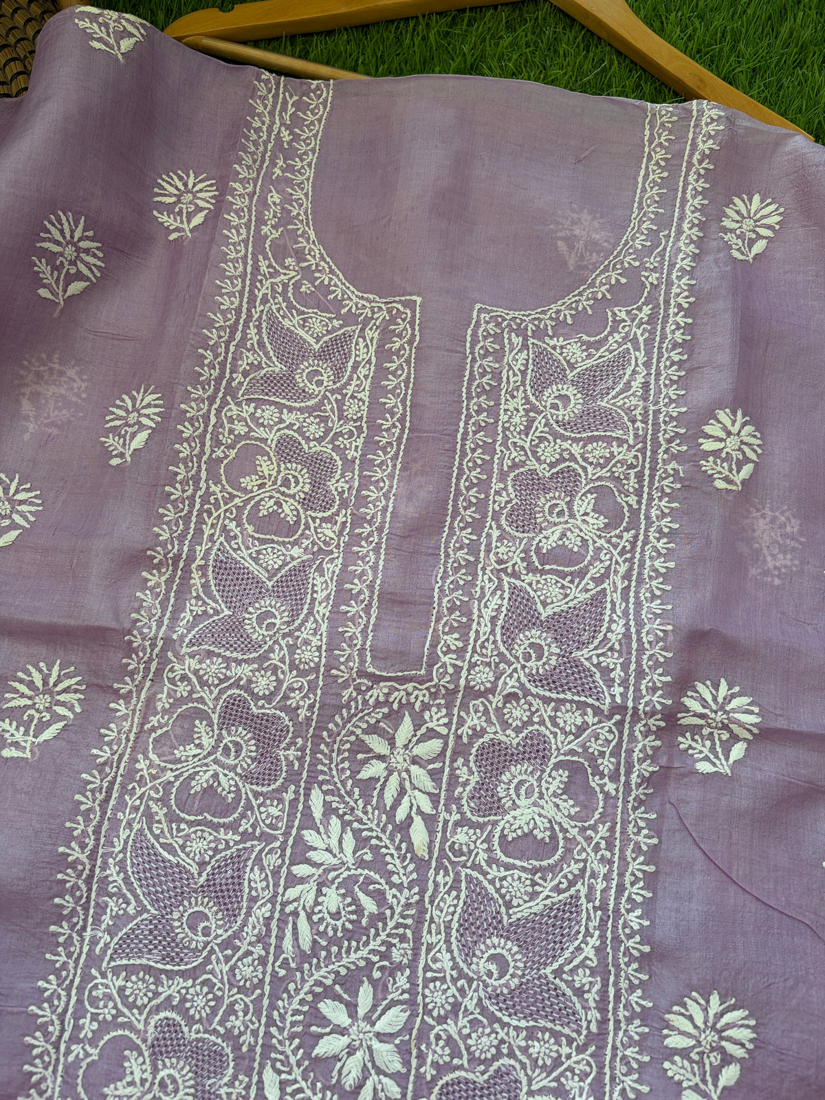 Tussar Silk Chikankari kurta