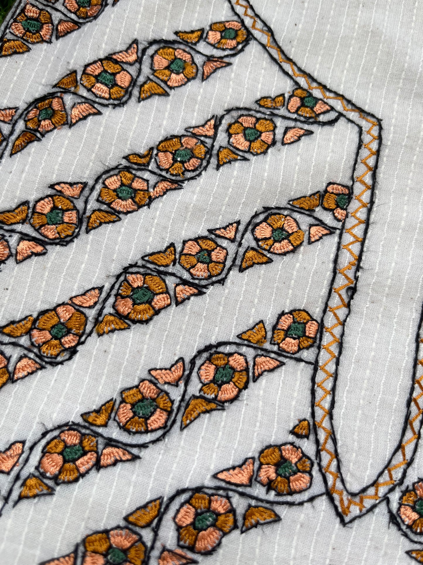 Cotton kashmiri work kurta bandhani Dupatta