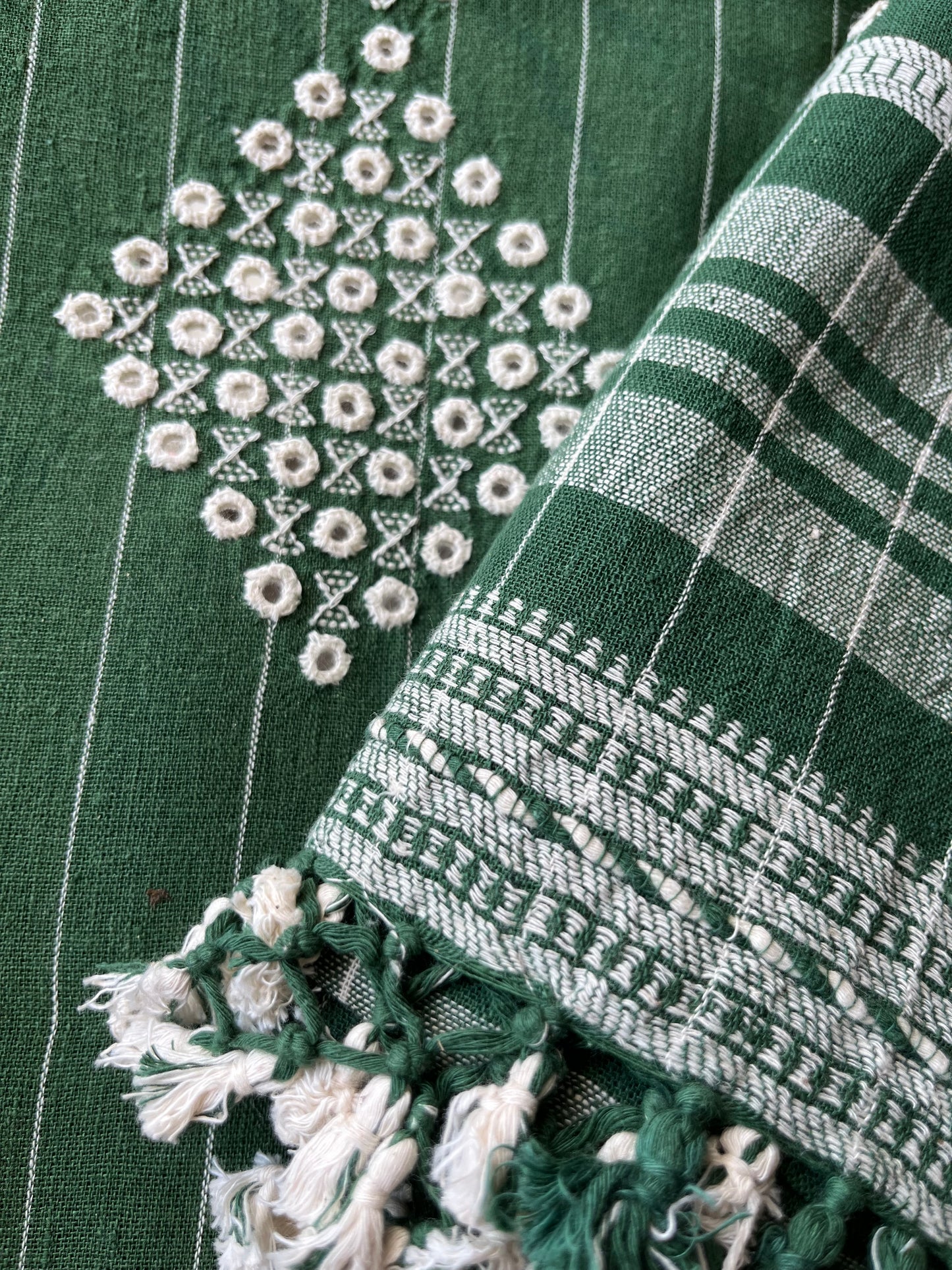 Handwoven organic kala Cotton kurta bottom dupatta