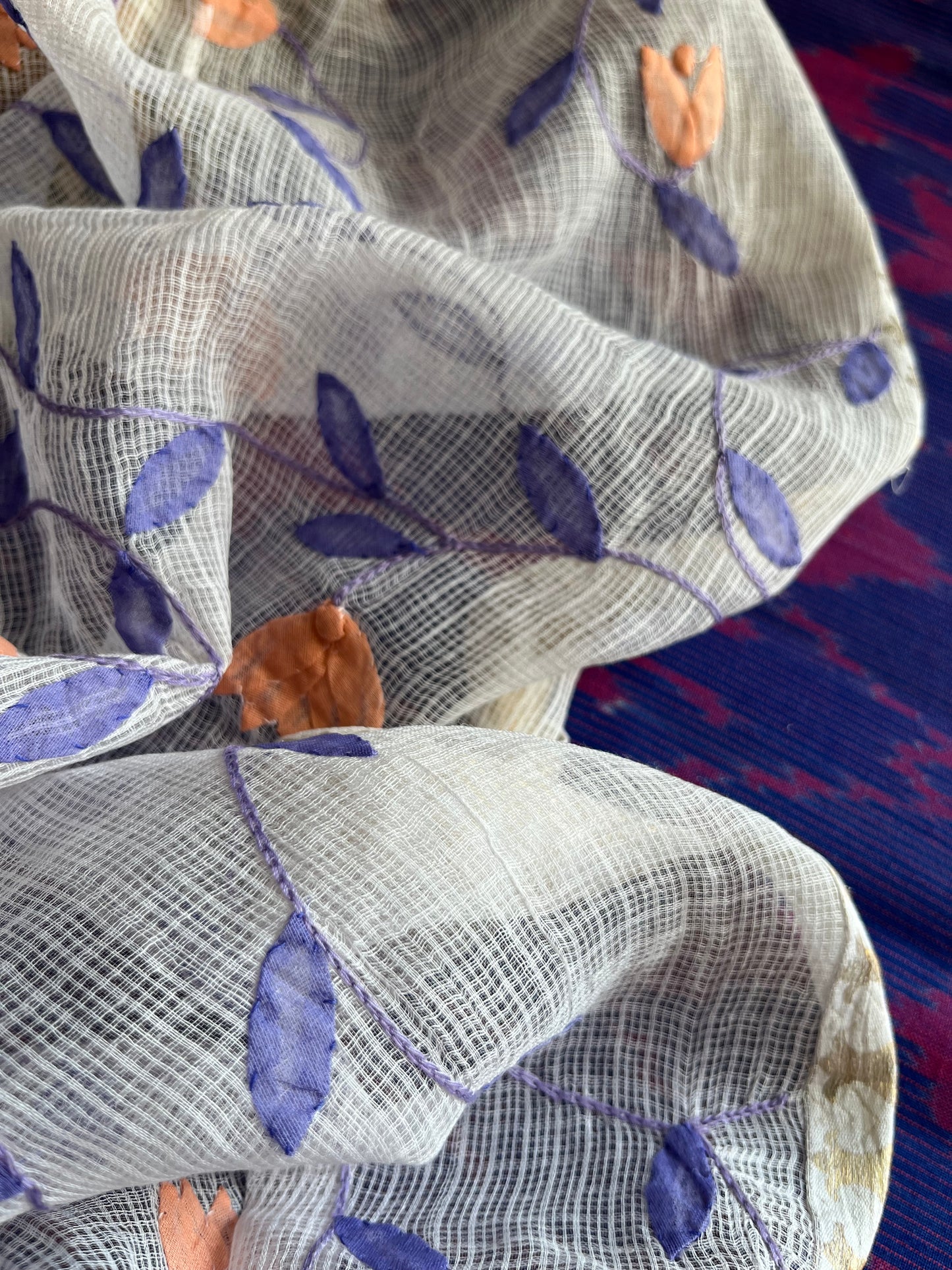 Cotton ikkat kurta bottom chikankari dupatta