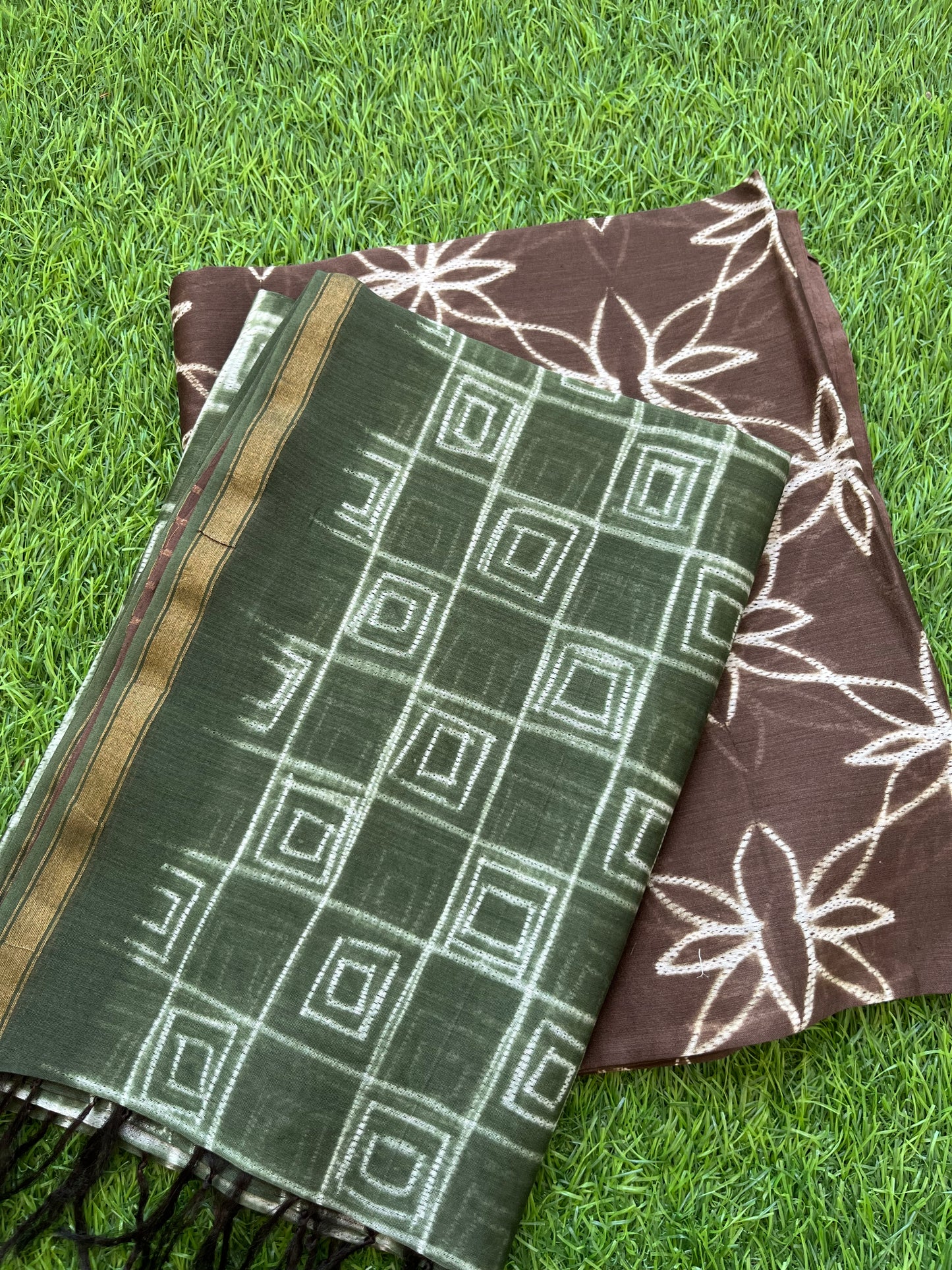 Shibori chanderi kurta dupatta