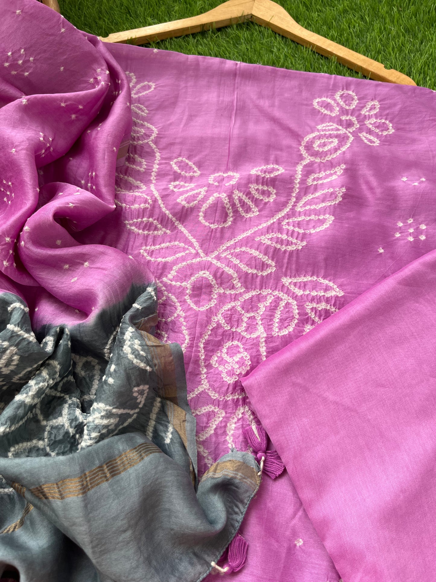 Chanderi Bandhani kurta dupatta