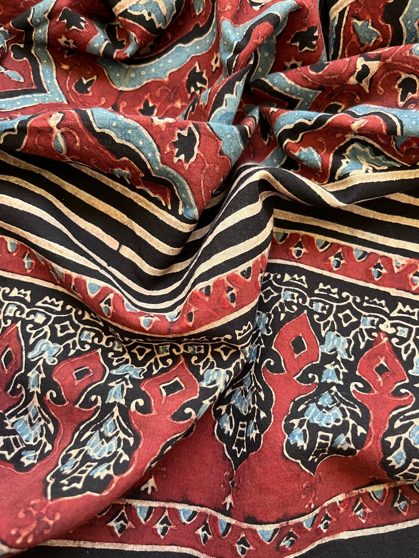 Cotton mangalgiri kurta bottom cotton ajrakh dupatta