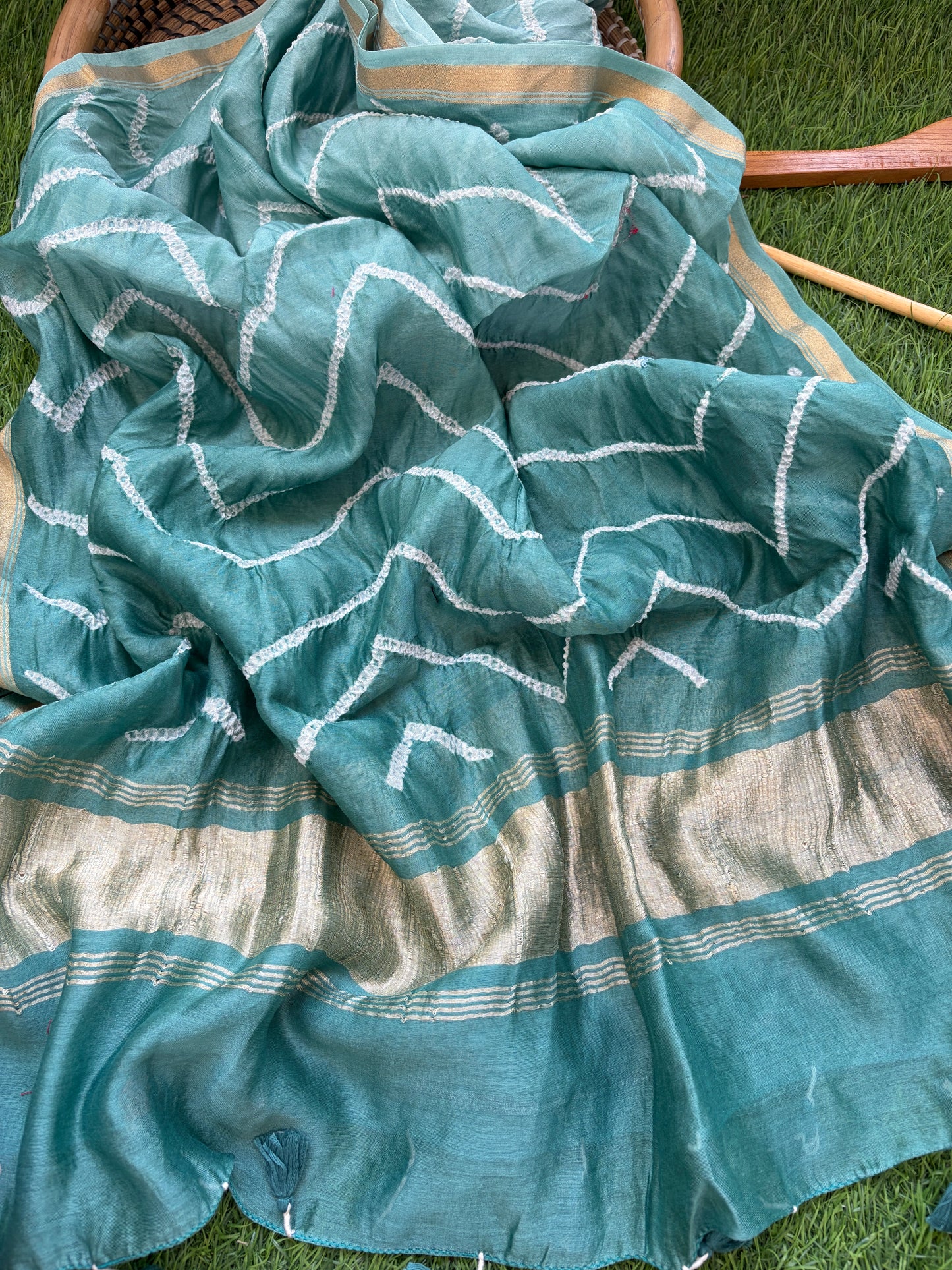 Bandhani Chanderi silk Dupatta