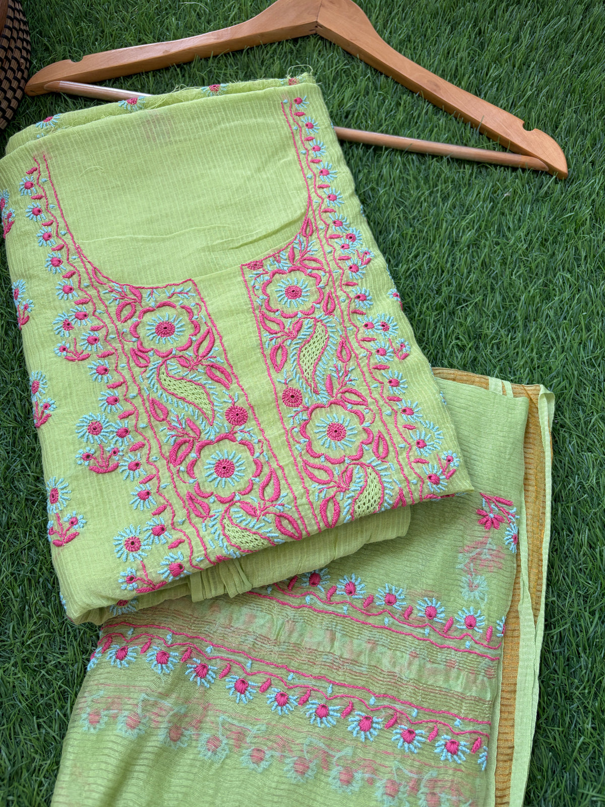 Chanderi Chikankari Kurta Dupatta