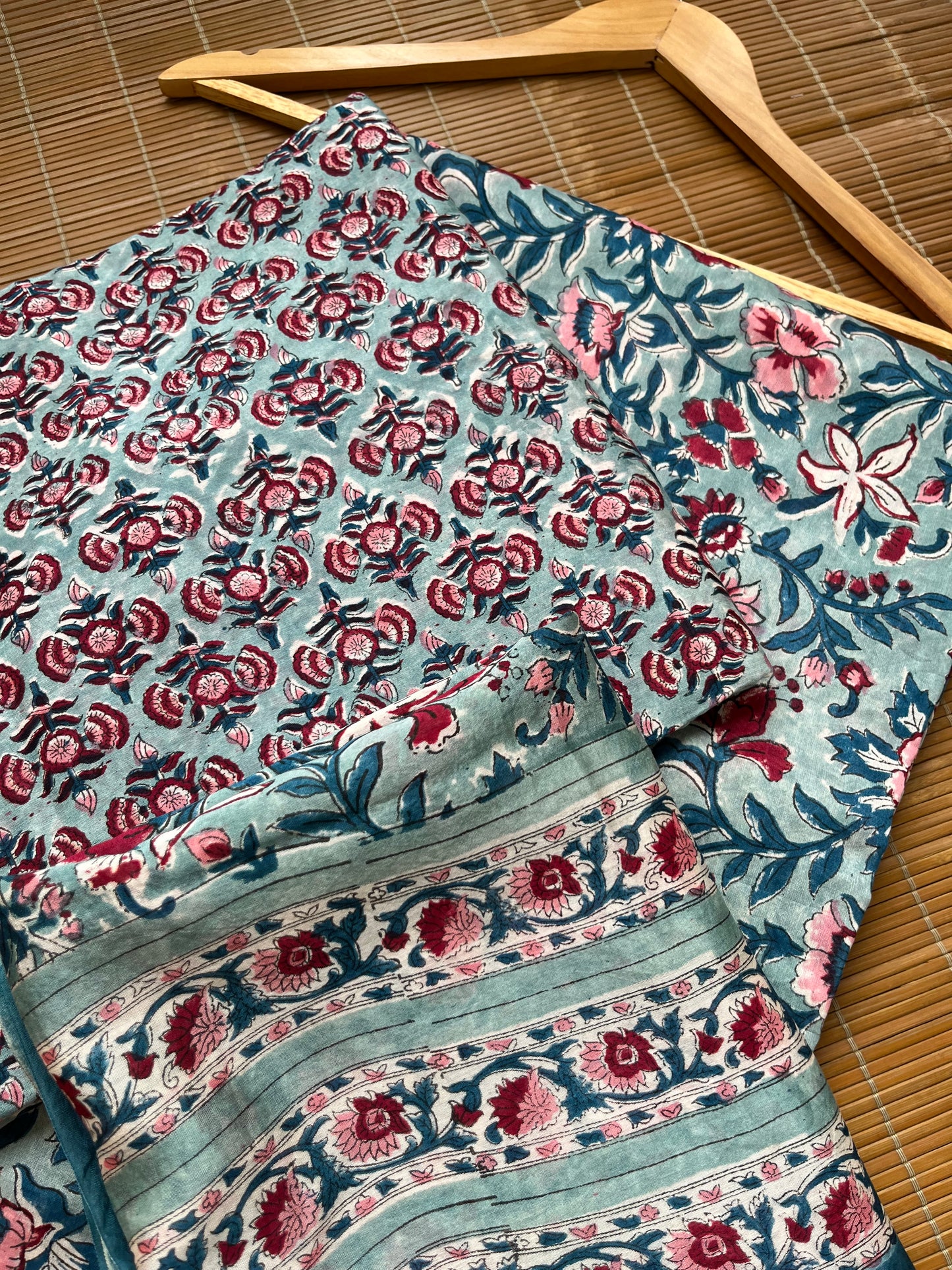Block print chanderi Dupatta Kurta bottom