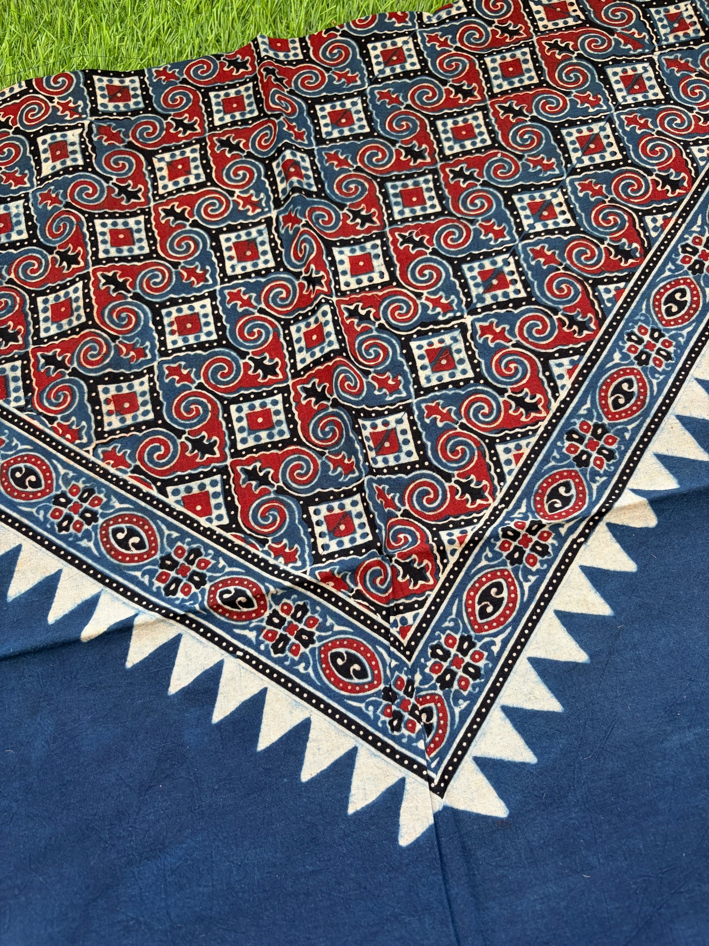 Cotton Ajrakh patterned fabric