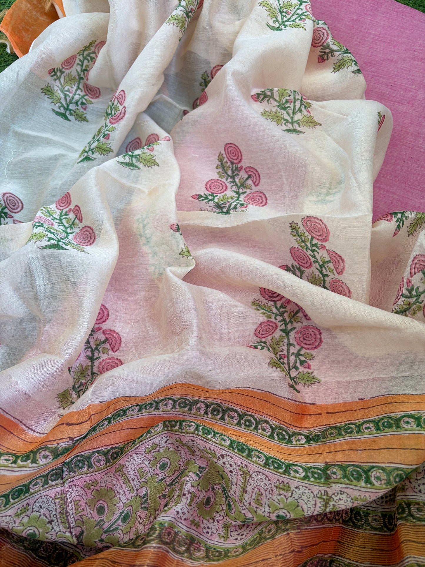 Khadi kurta fabric chanderi dupatta