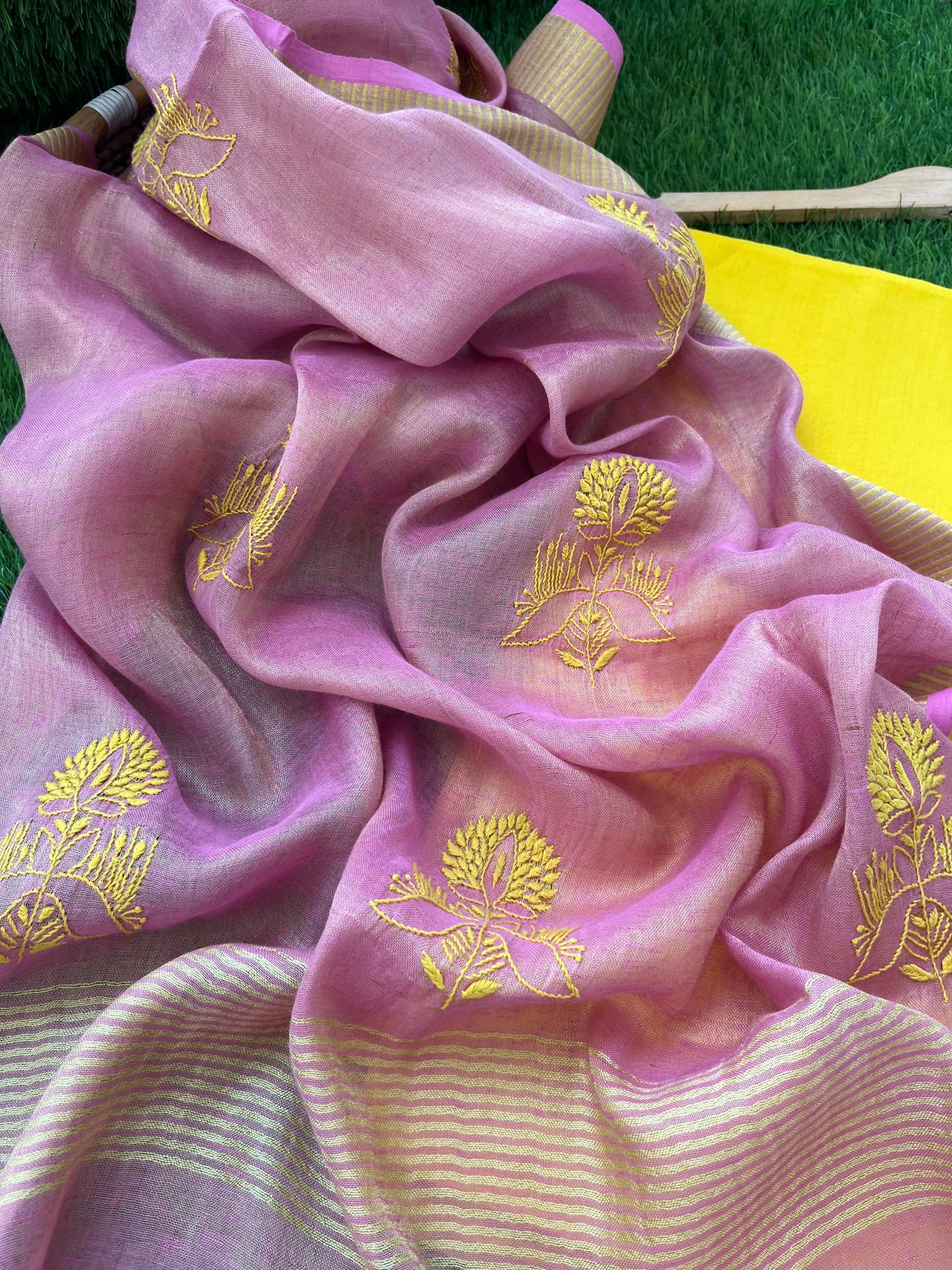 Chanderi kurta bottom fabric linen tissue chikan work dupatta