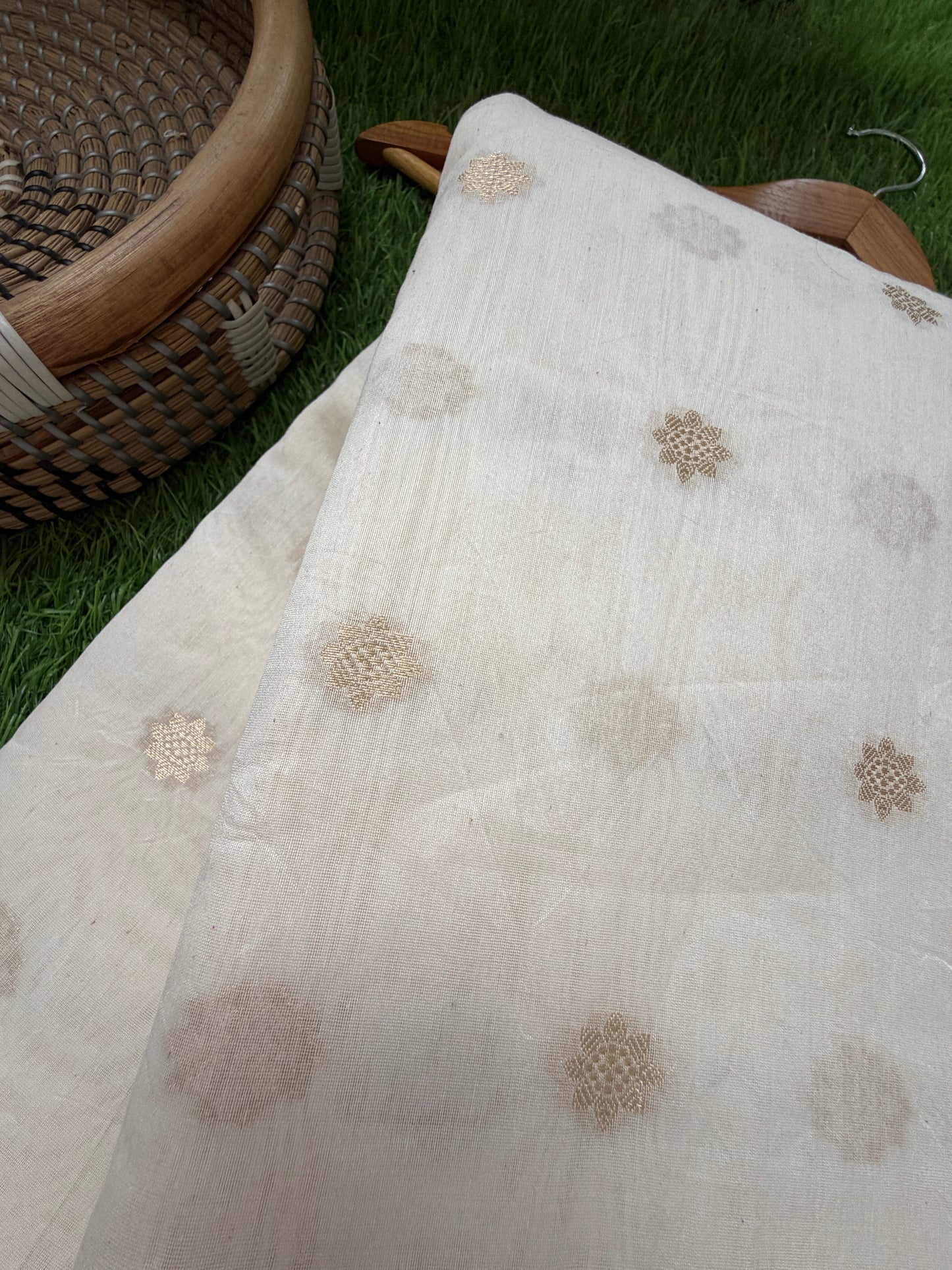 Chanderi banarasi booti fabric