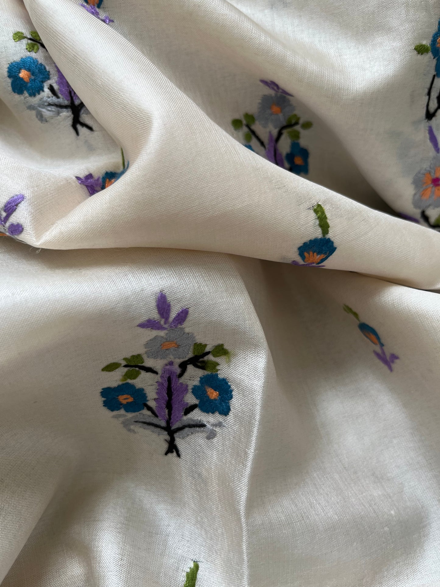 Silk needle work Dupatta mashru kurta Bottom fabric