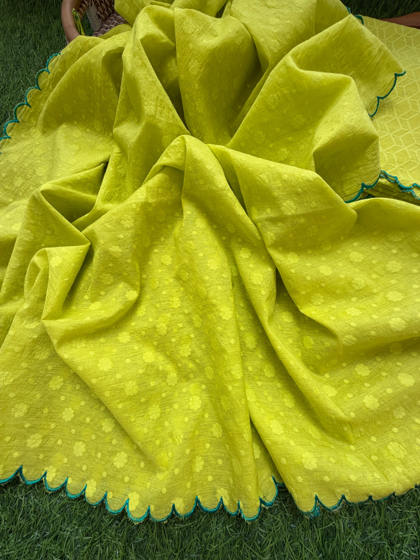 Cotton jacquard kurta Bottom and dupatta